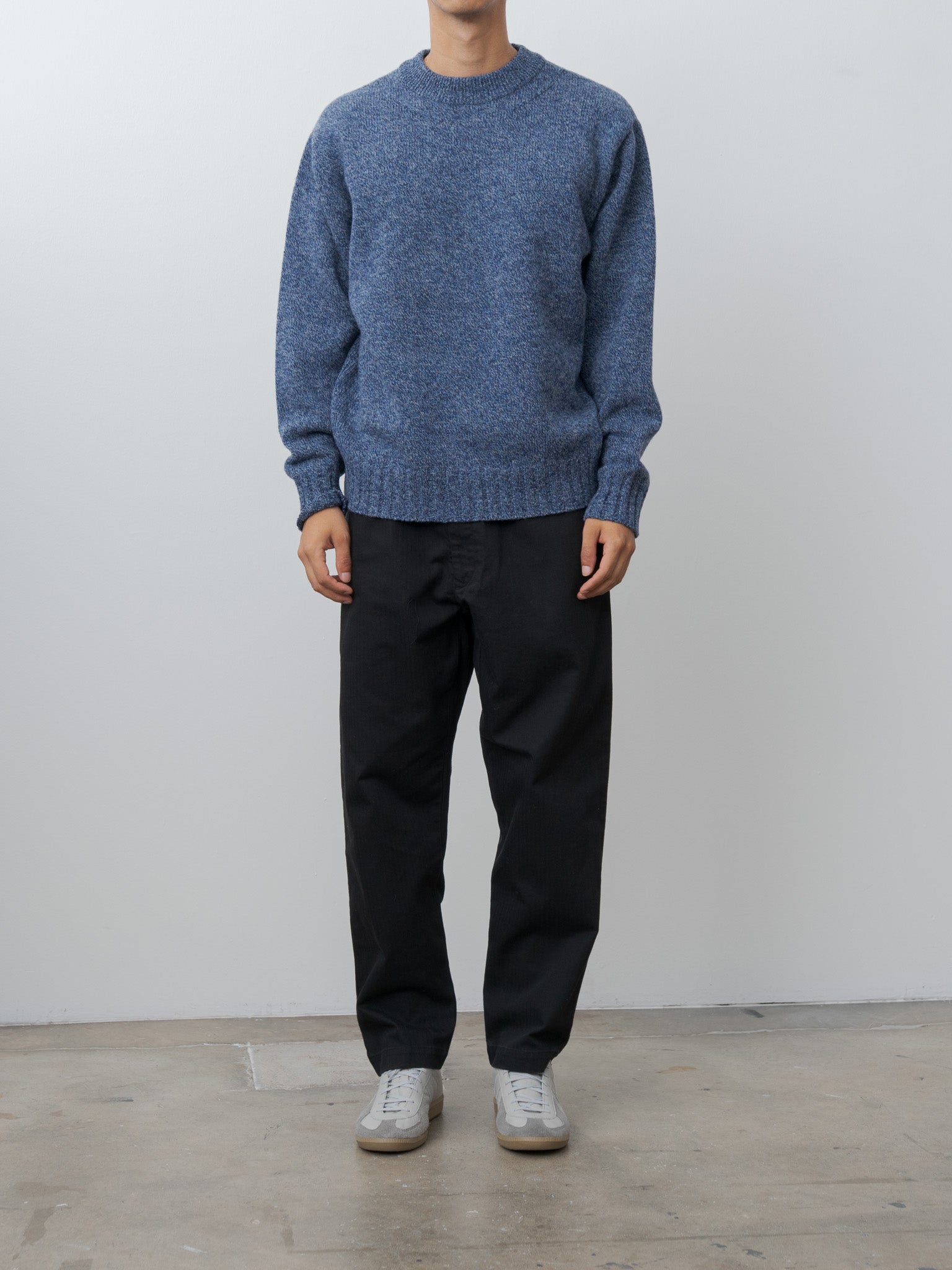 Namu Shop - Fujito C/N Knit Sweater - Mix Blue
