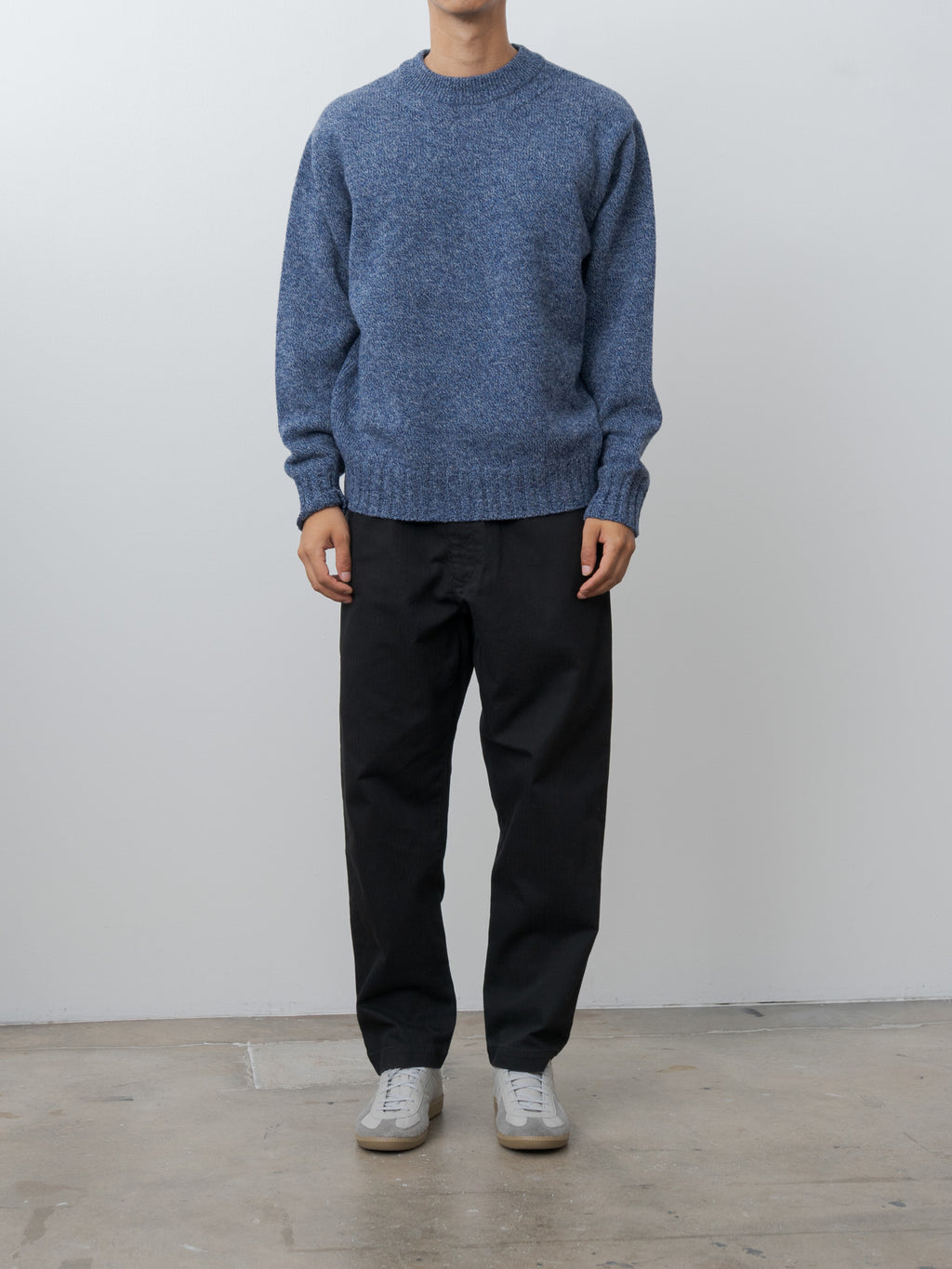 Namu Shop - Fujito C/N Knit Sweater - Mix Blue