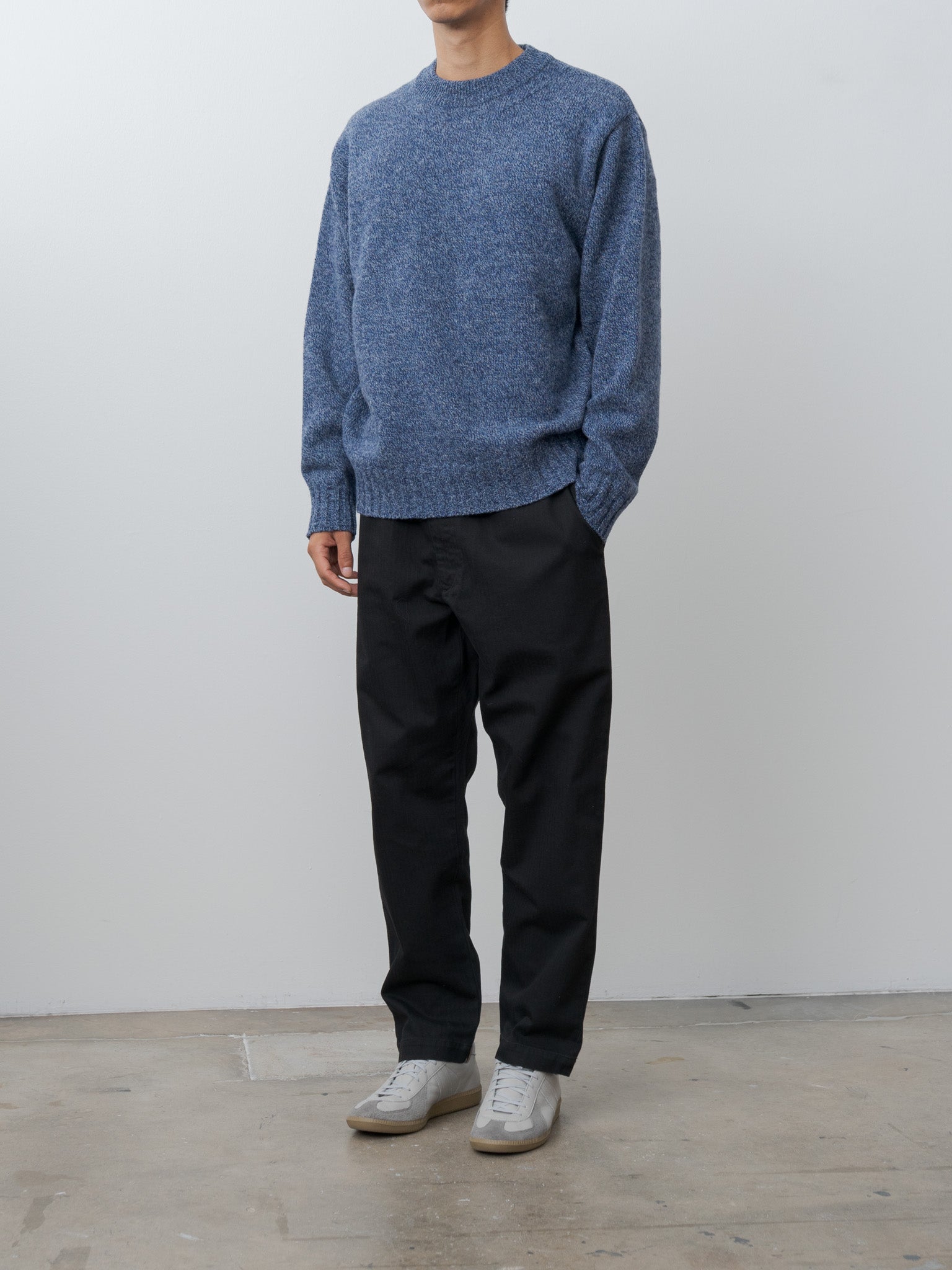 Namu Shop - Fujito C/N Knit Sweater - Mix Blue