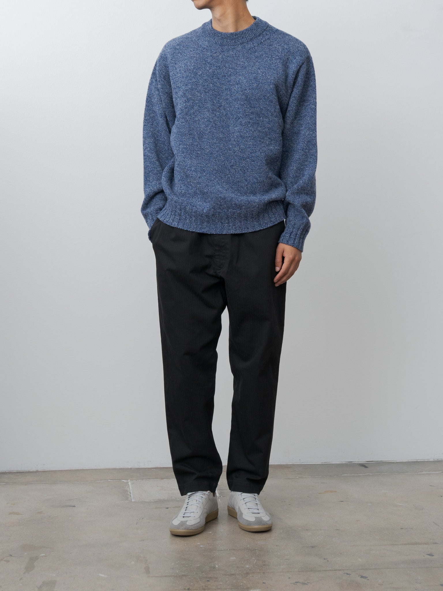 Namu Shop - Fujito C/N Knit Sweater - Mix Blue