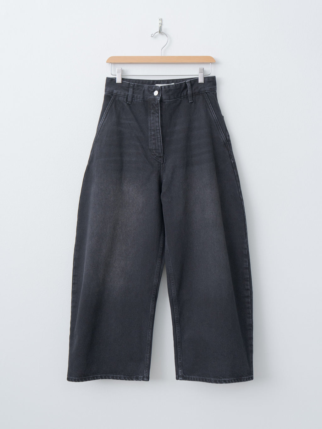 Namu Shop - Studio Nicholson Chalco Wide Crop Pant - Washed Black