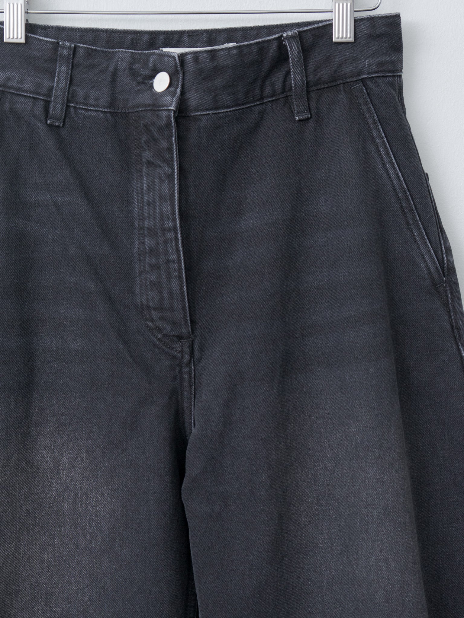 Namu Shop - Studio Nicholson Chalco Wide Crop Pant - Washed Black