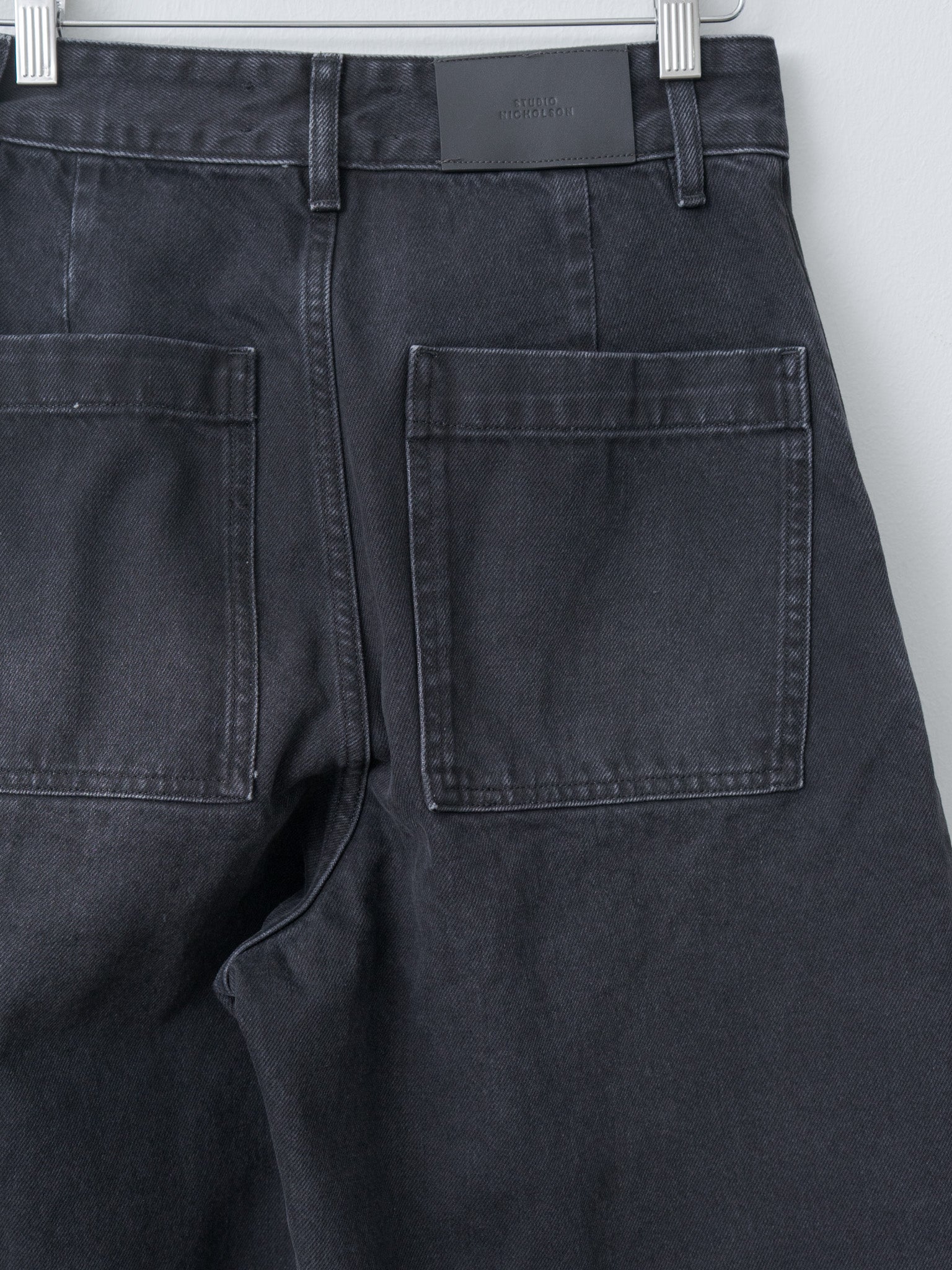 Namu Shop - Studio Nicholson Chalco Wide Crop Pant - Washed Black