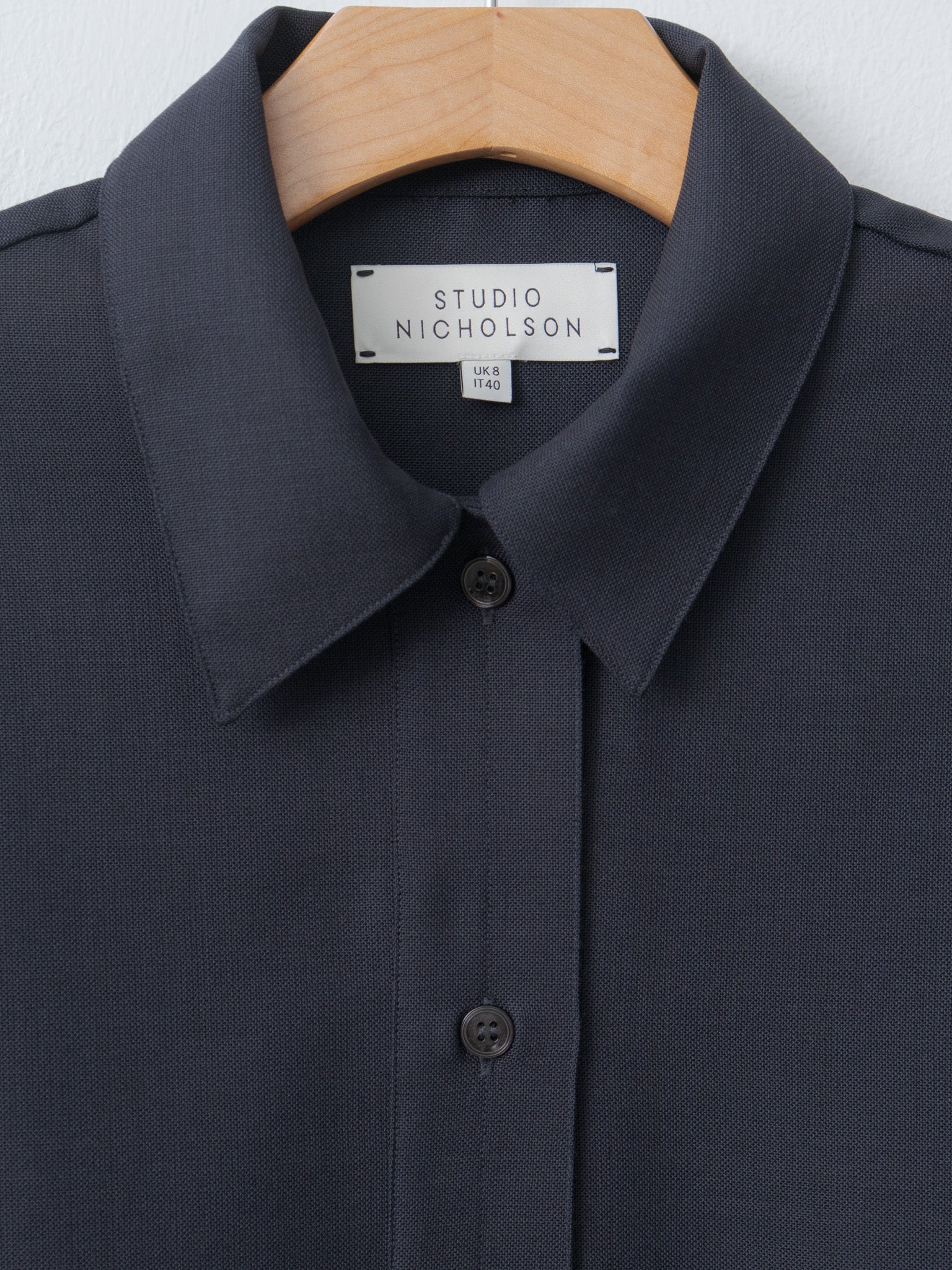 Namu Shop - Studio Nicholson Pinole Half Placket Shirt - Darkest Navy