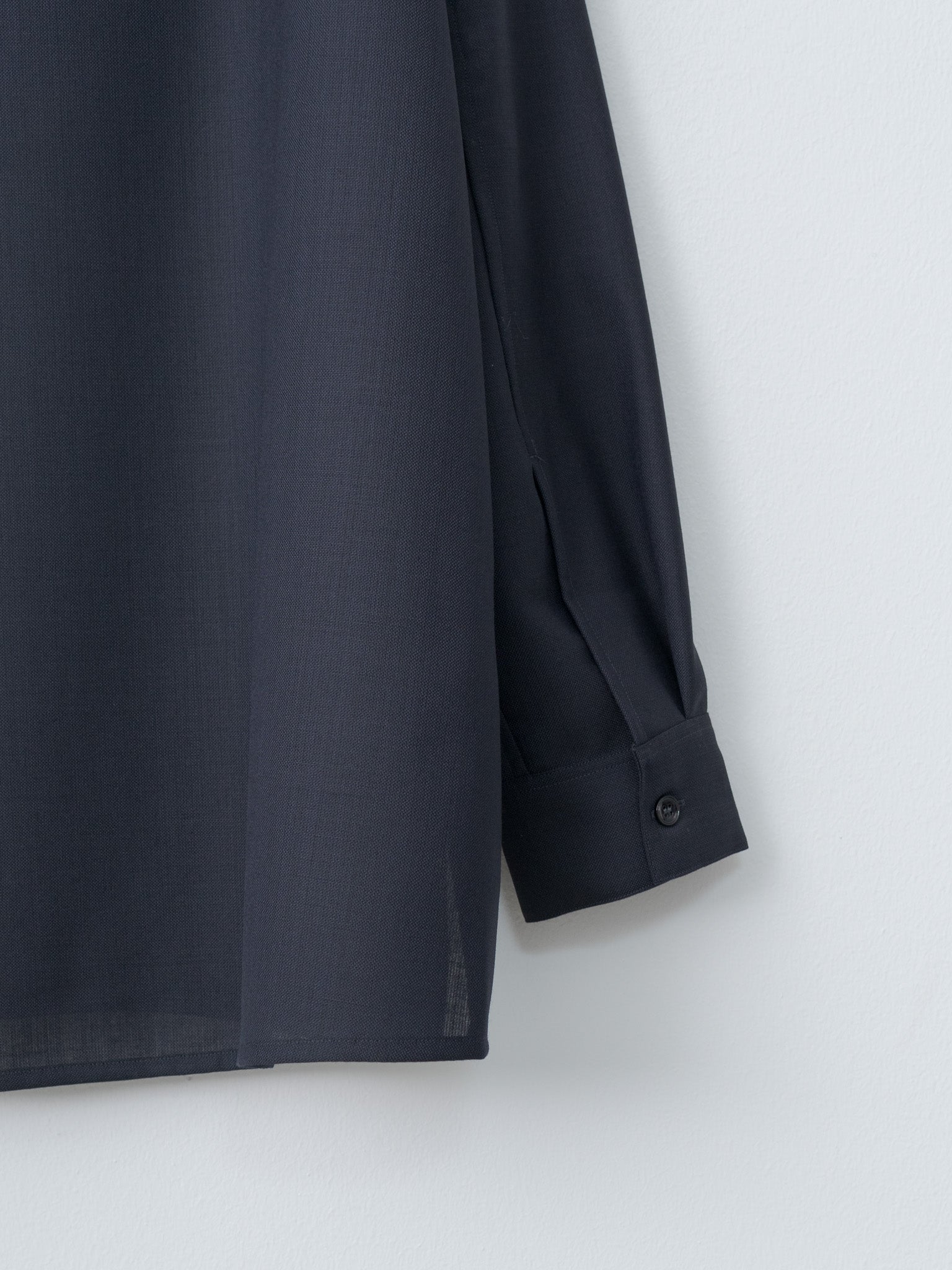 Namu Shop - Studio Nicholson Pinole Half Placket Shirt - Darkest Navy