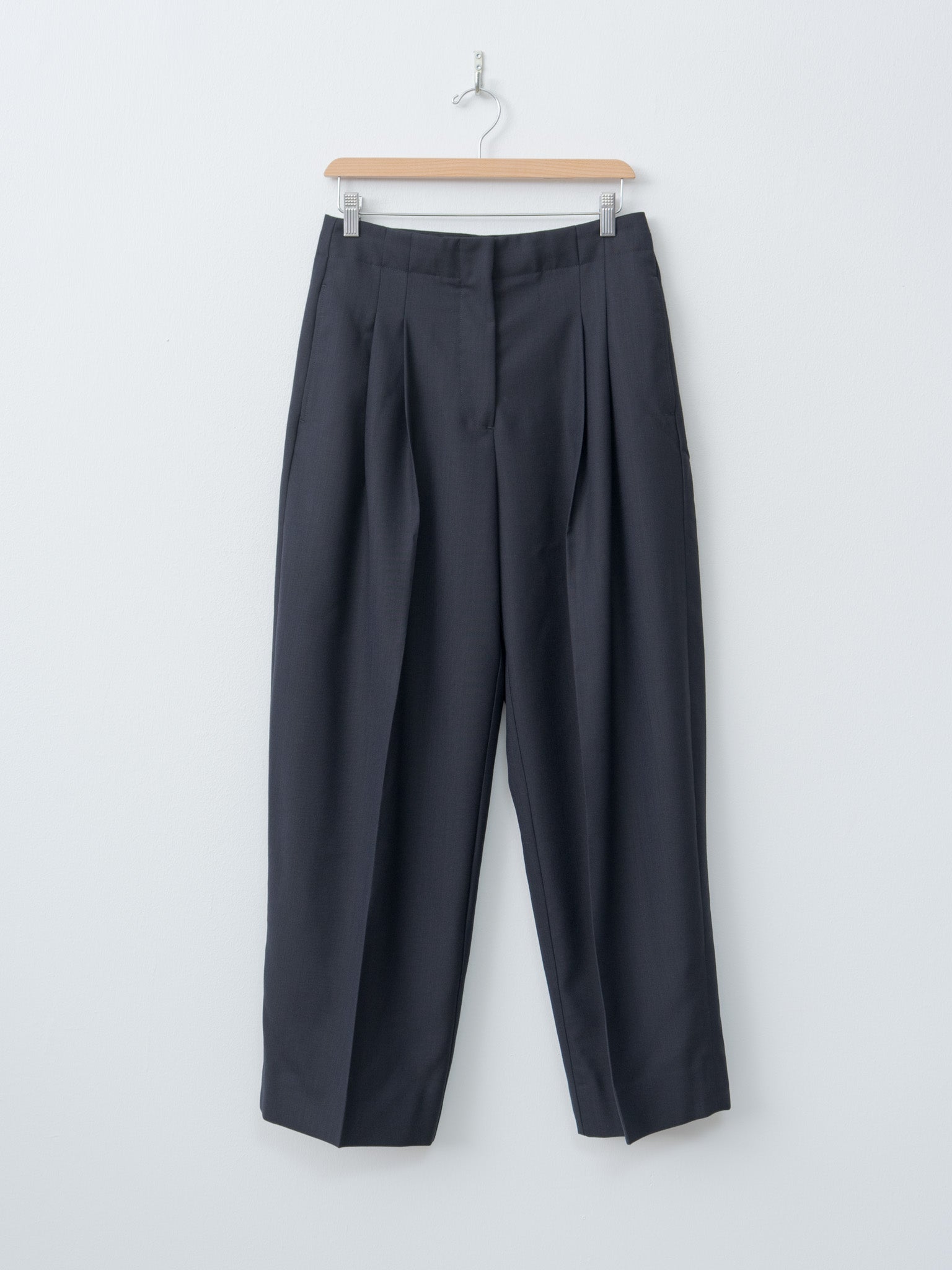 Namu Shop - Studio Nicholson Lira Double Pleat Pant - Darkest Navy