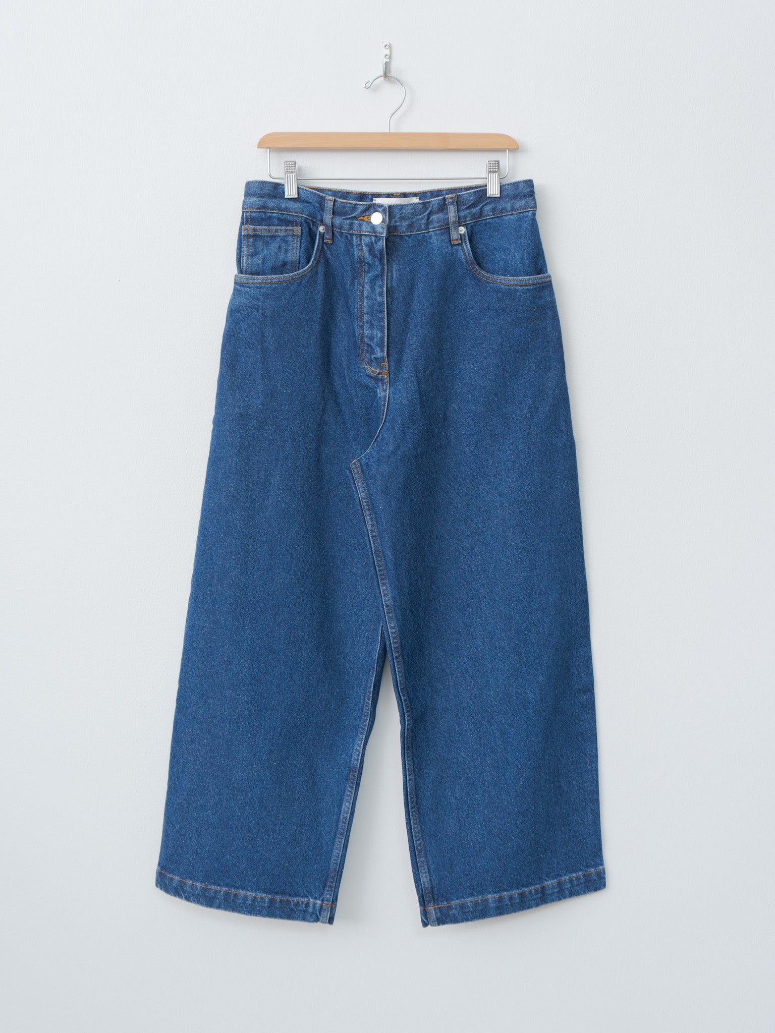 Namu Shop - Studio Nicholson Neive Curved Leg Pant - Indigo Wash