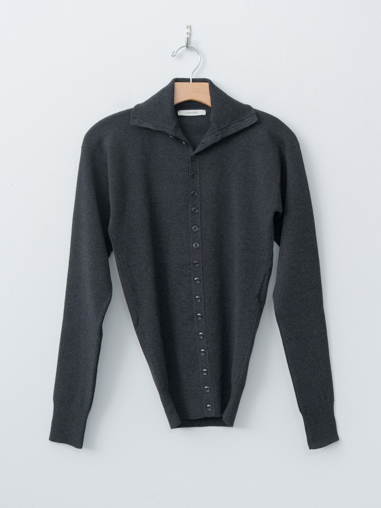 Namu Shop - Lemaire Buttoned Fitted Cardigan - Anthracite Melange