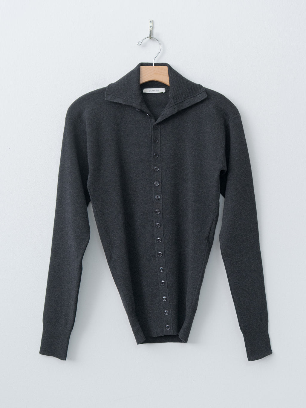 Namu Shop - Lemaire Buttoned Fitted Cardigan - Anthracite Melange