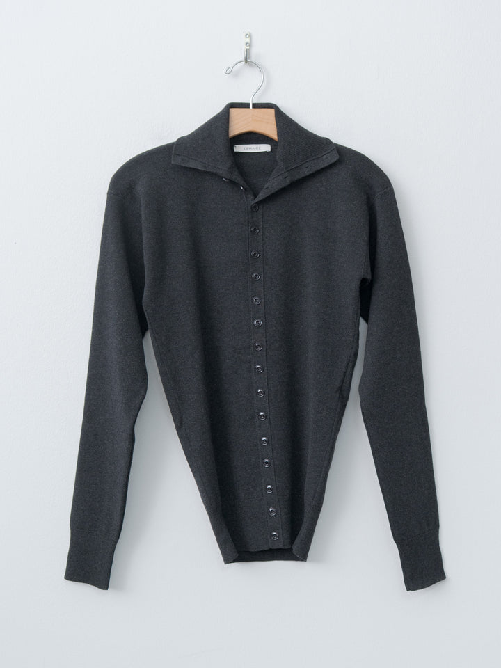 Namu Shop - Lemaire Buttoned Fitted Cardigan - Anthracite Melange