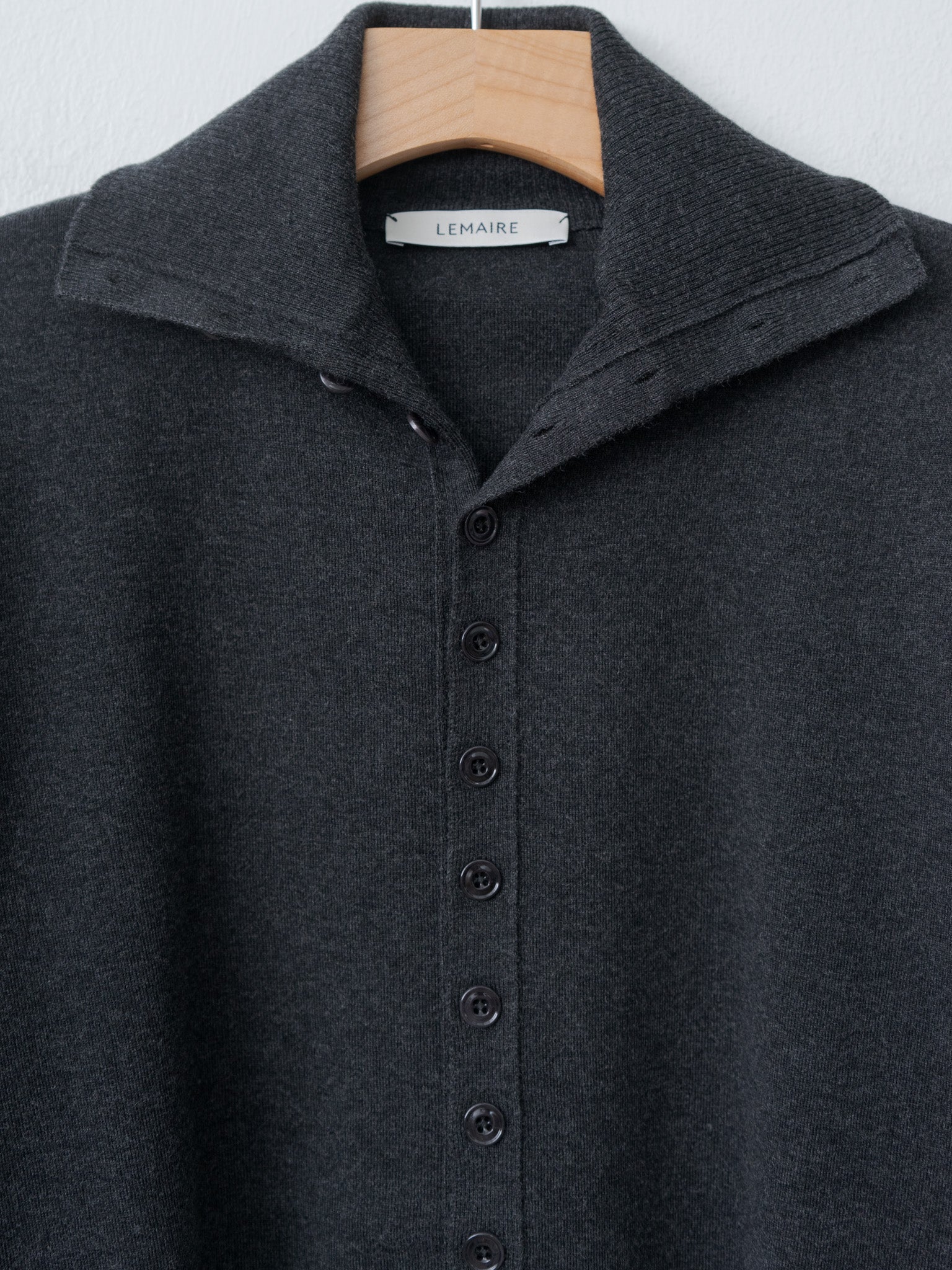 Namu Shop - Lemaire Buttoned Fitted Cardigan - Anthracite Melange