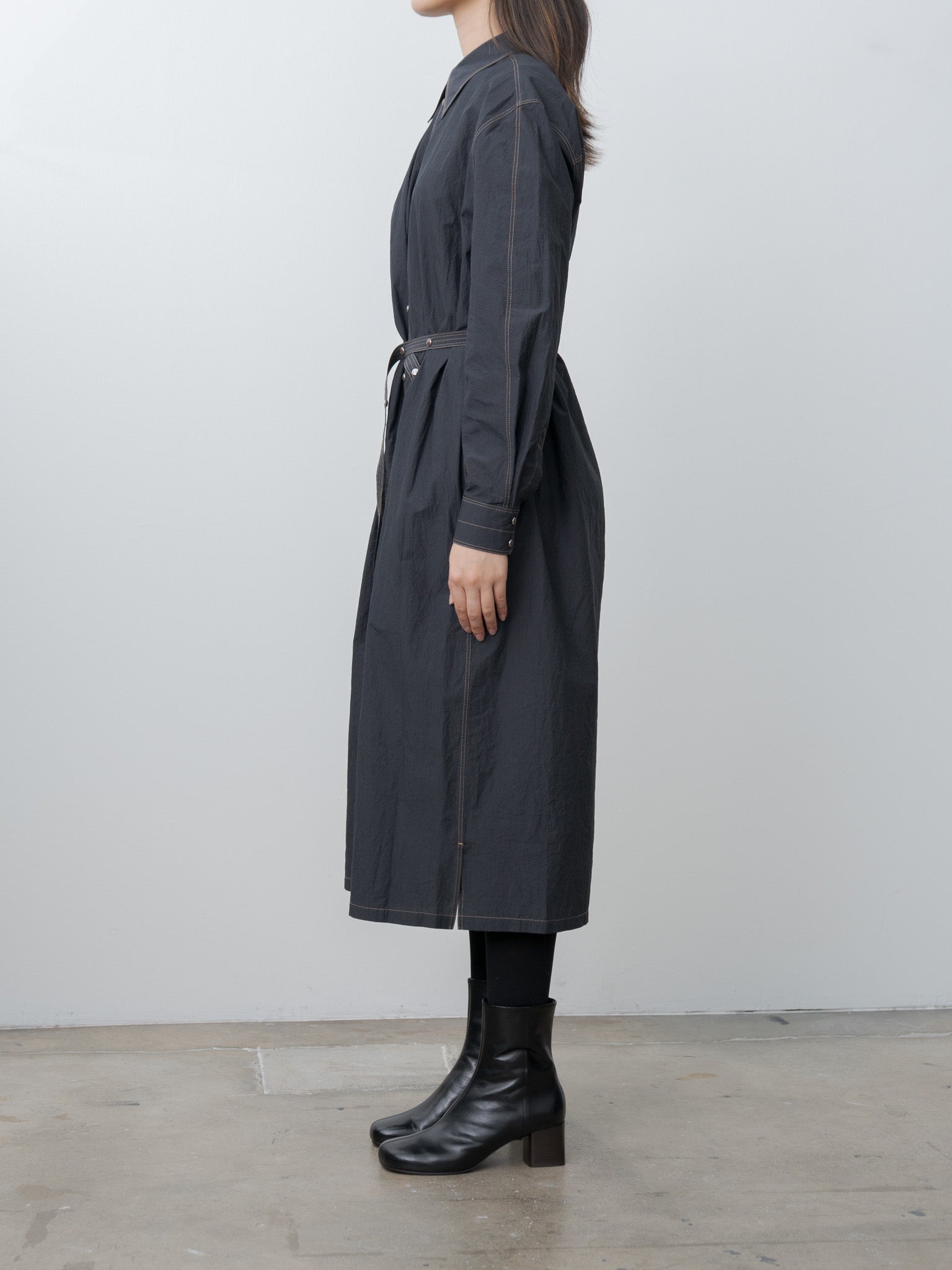 Namu Shop - Lemaire Asymmetrical Shirt Dress - Charcoal