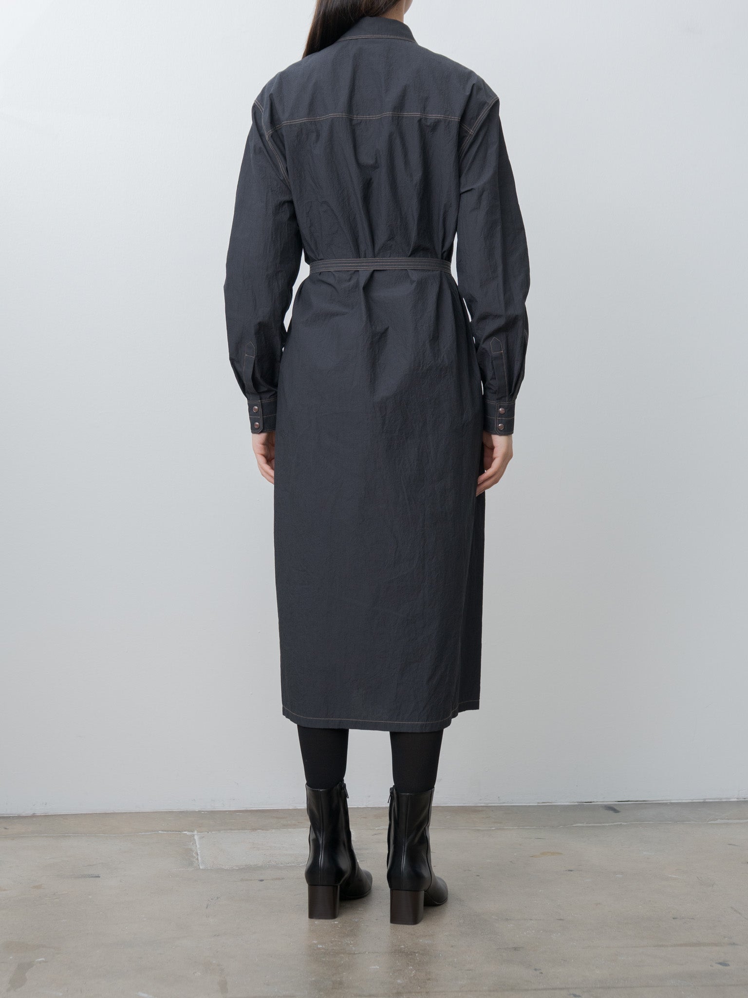 Namu Shop - Lemaire Asymmetrical Shirt Dress - Charcoal