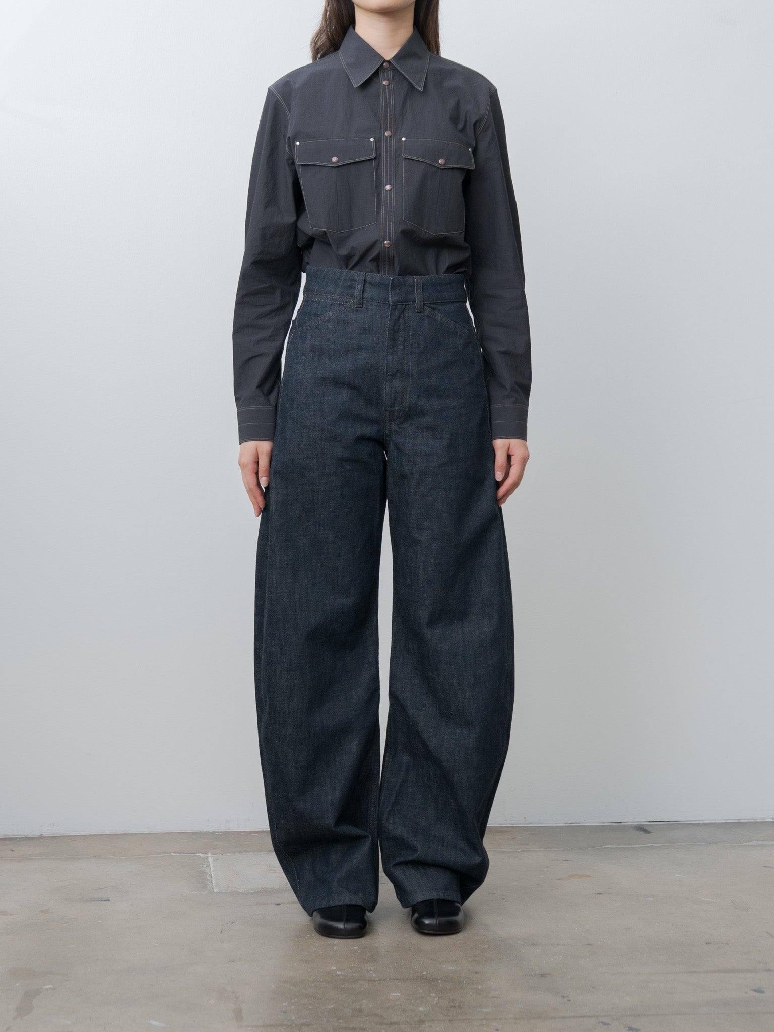 Namu Shop - Lemaire Chest-Pocket Fitted Shirt - Charcoal