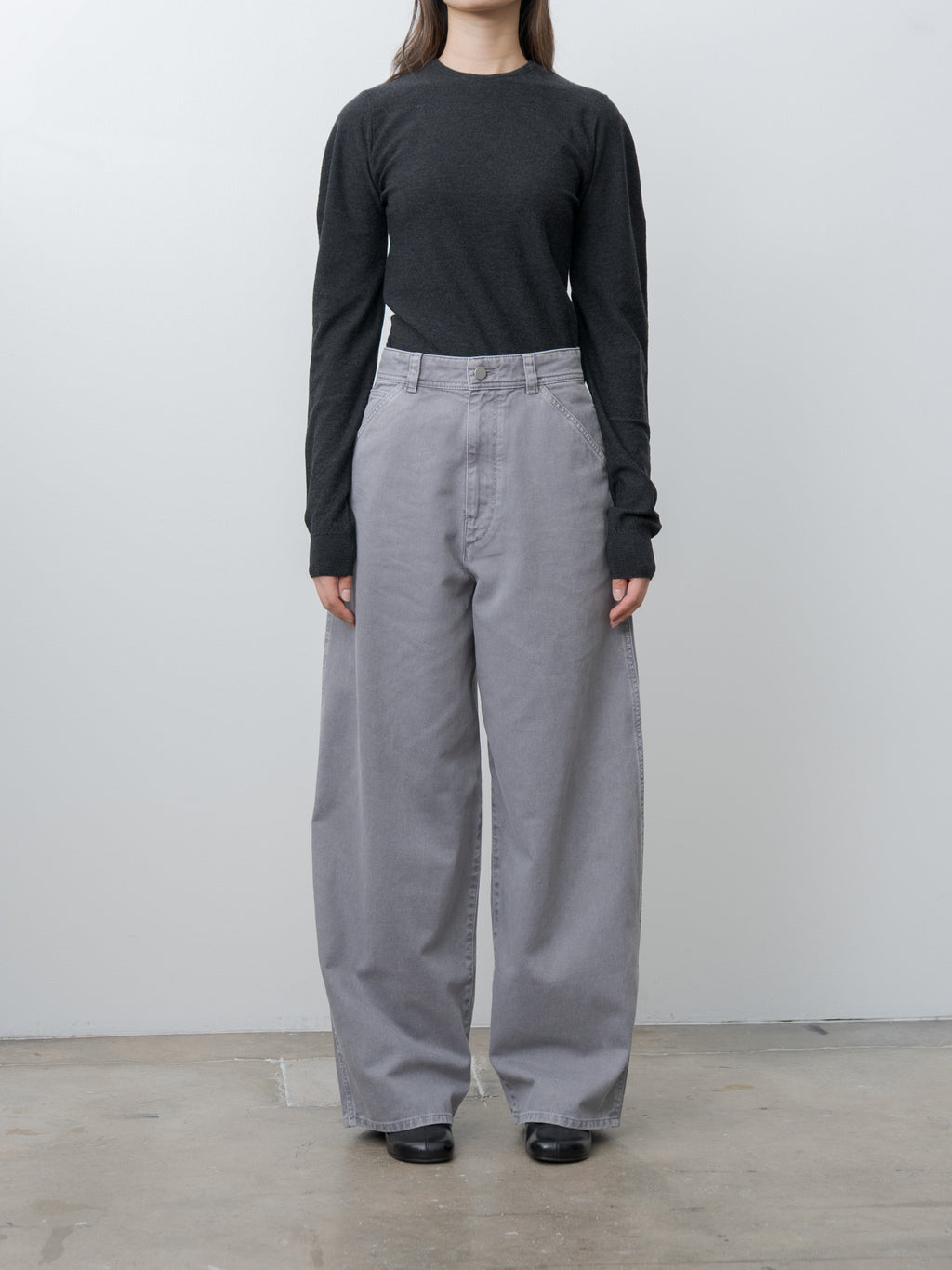 Namu Shop - Lemaire Crew Neck Sweater - Anthracite Melange