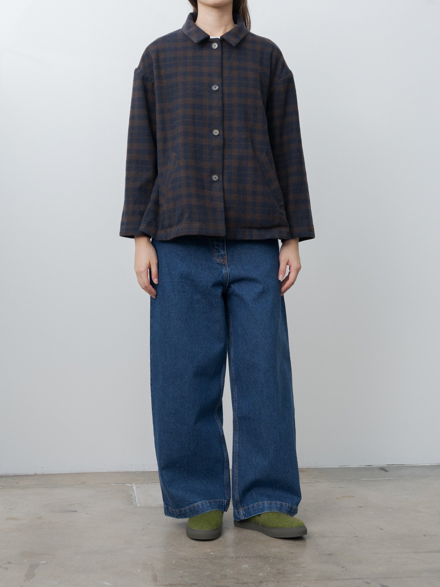 Namu Shop - Studio Nicholson Neive Curved Leg Pant - Indigo Wash