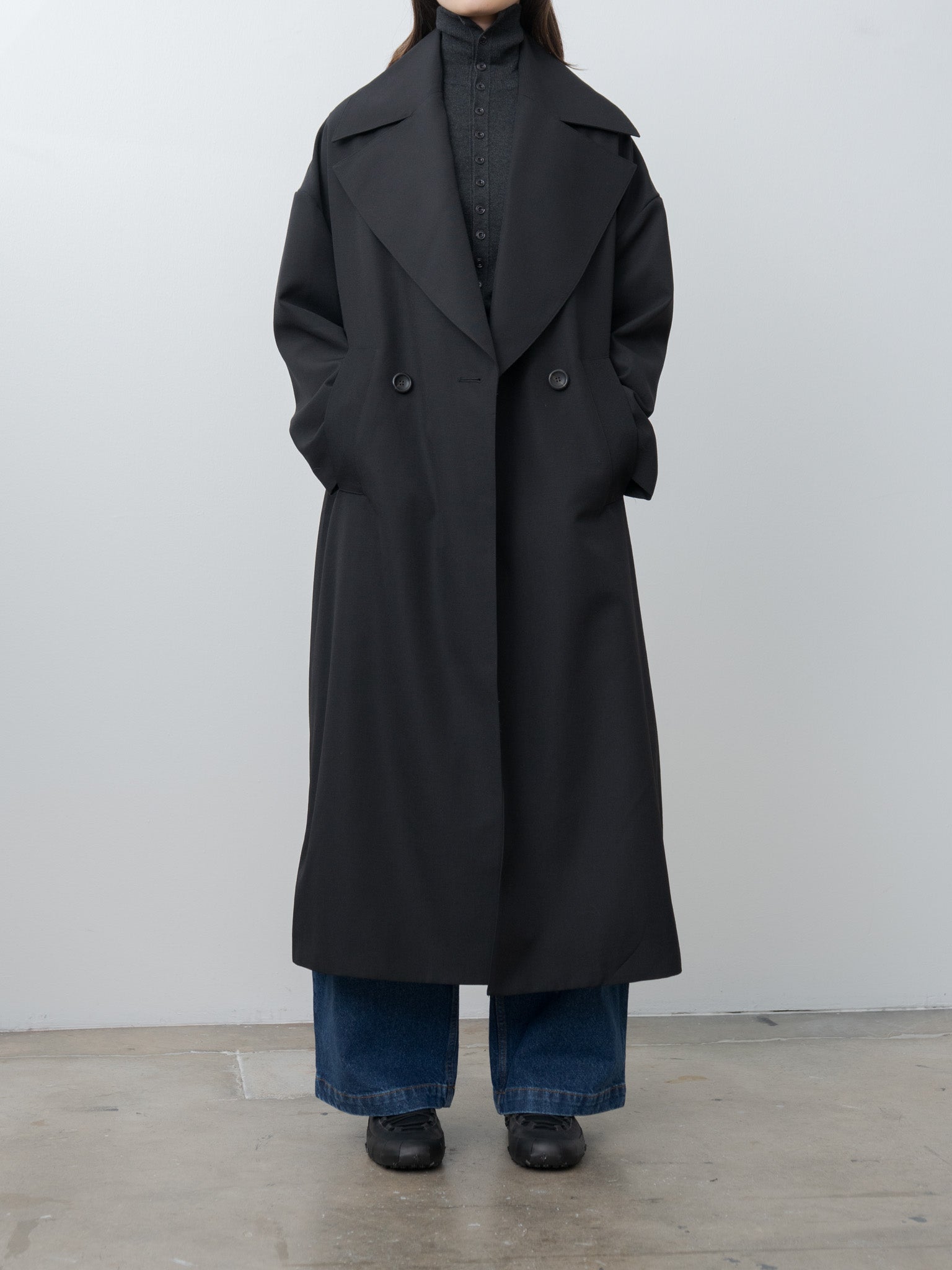 Namu Shop - Lemaire Buttoned Fitted Cardigan - Anthracite Melange