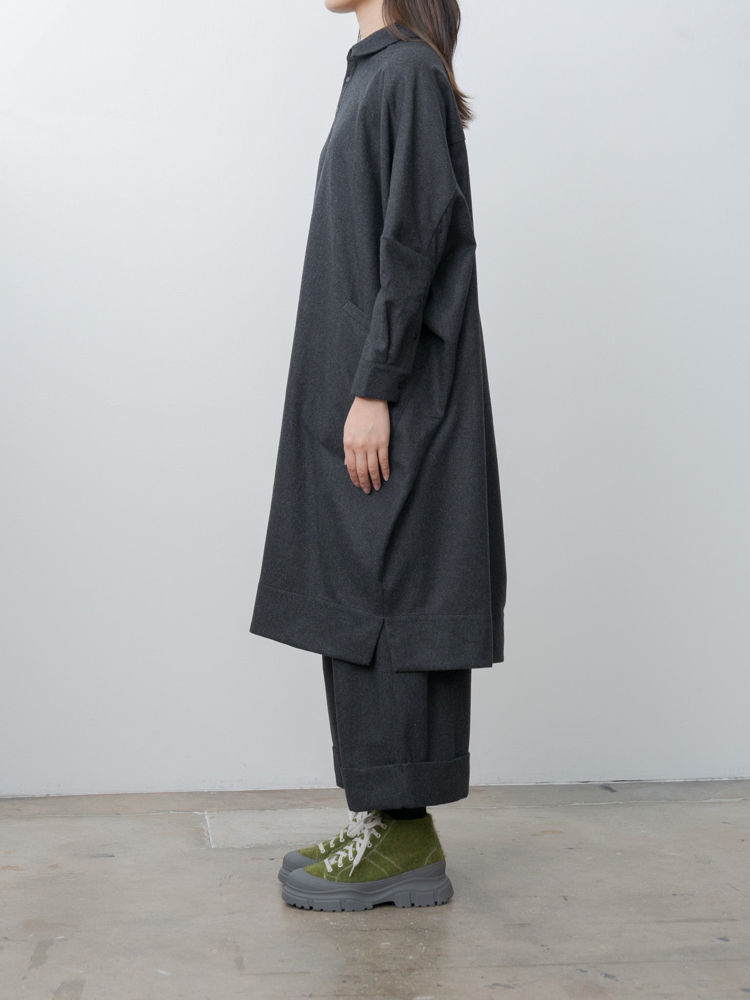 Namu Shop - Toogood The Framer Dress - Wool Cash Flannel Charcoal
