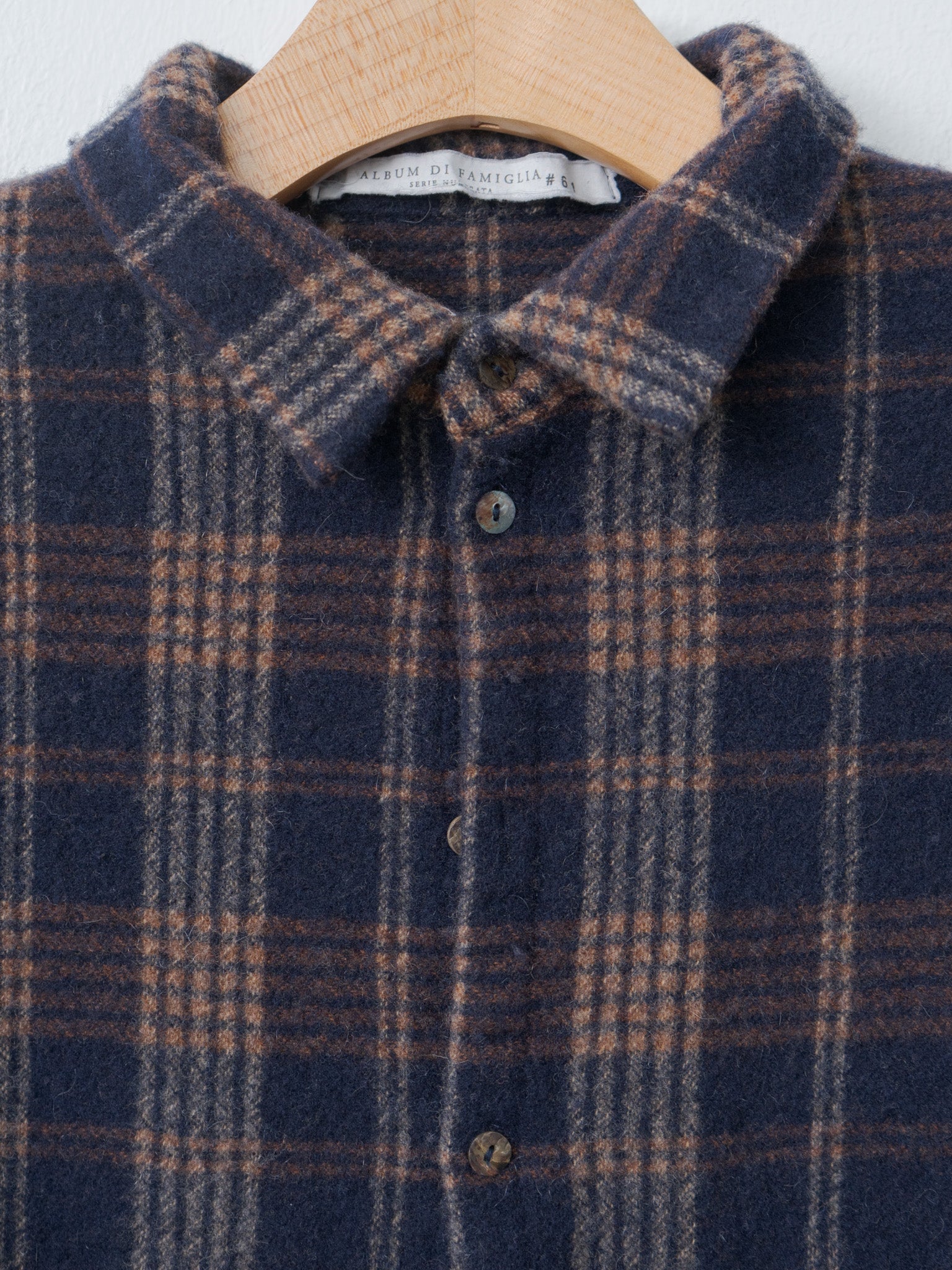 Namu Shop - Album di Famiglia Tartan Soft Collar Shirt - Ink