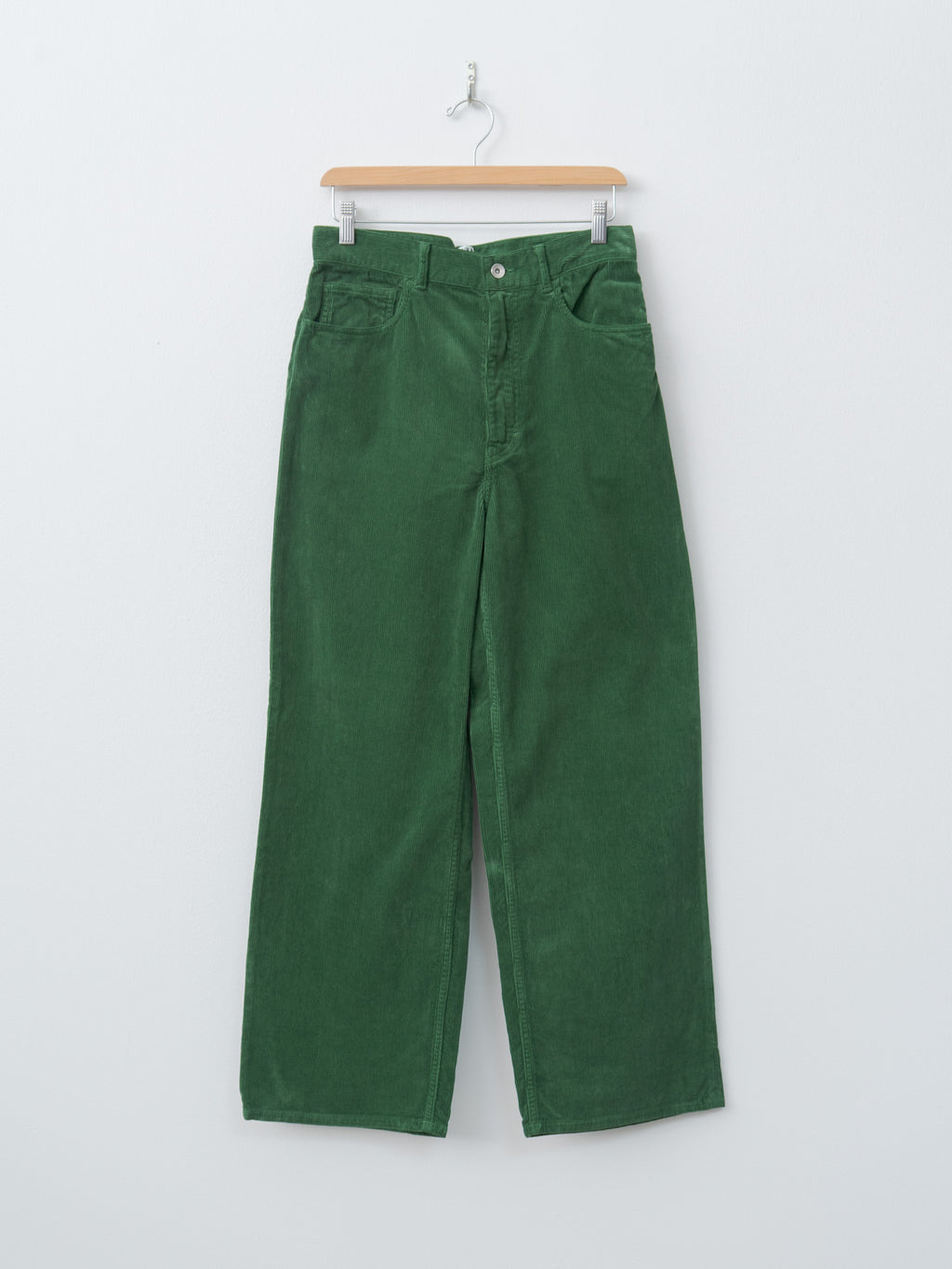 Namu Shop - Auralee Pigment Dyed Finx Corduroy Wide 5P Pants - Forest Green