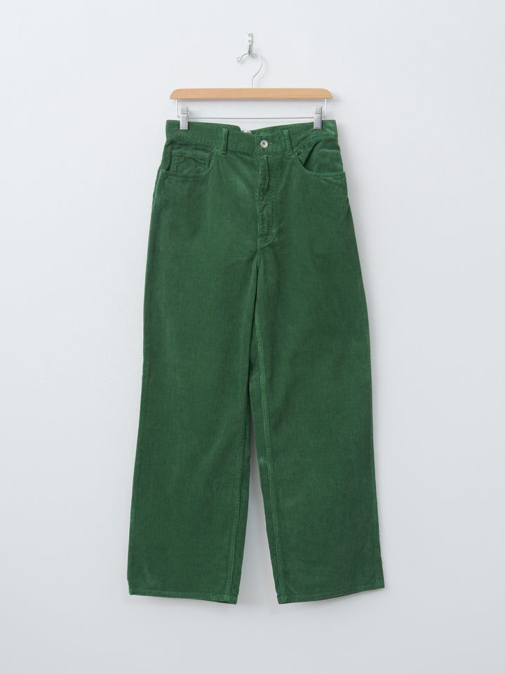 Namu Shop - Auralee Pigment Dyed Finx Corduroy Wide 5P Pants - Forest Green