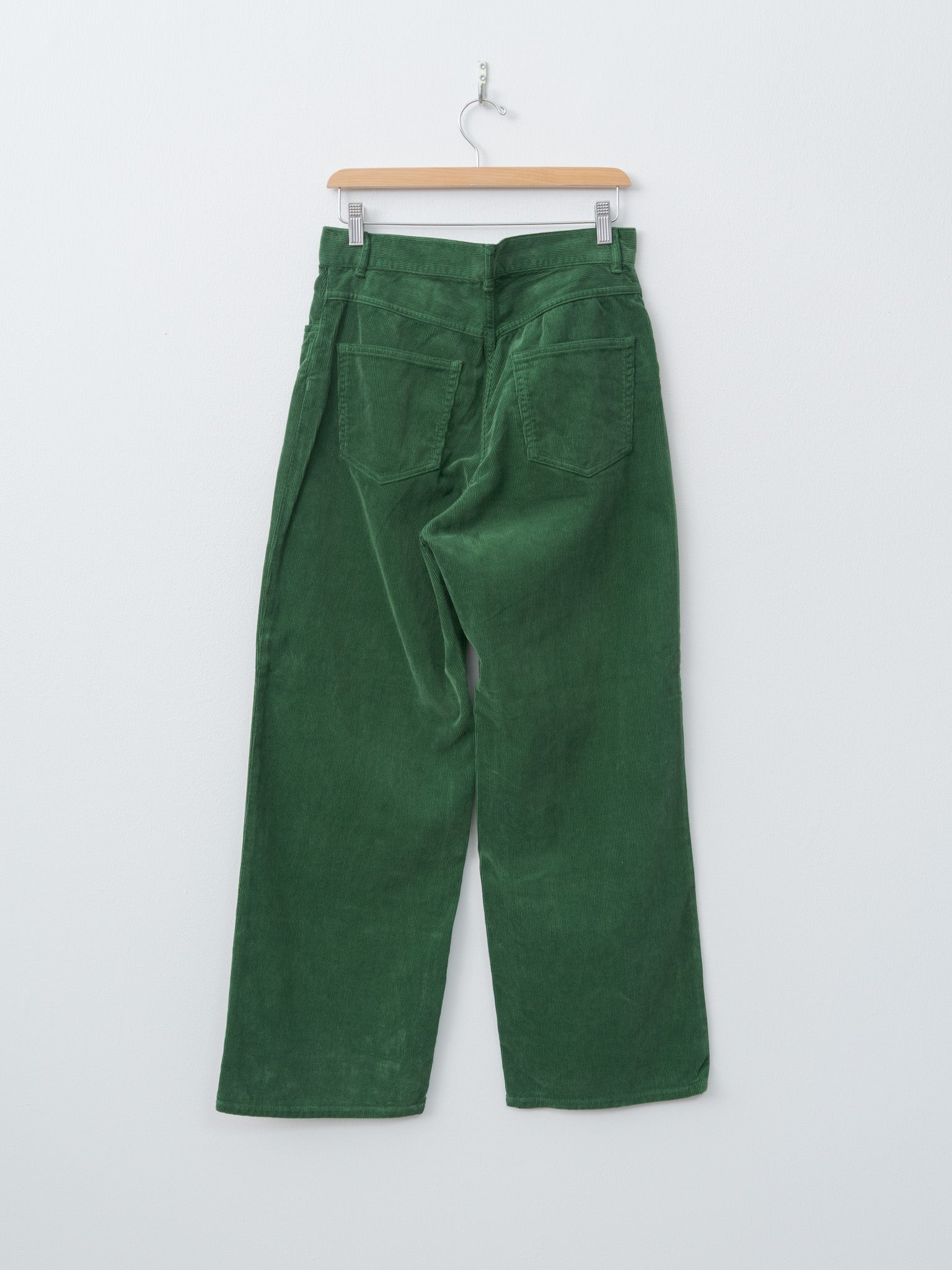 Namu Shop - Auralee Pigment Dyed Finx Corduroy Wide 5P Pants - Forest Green