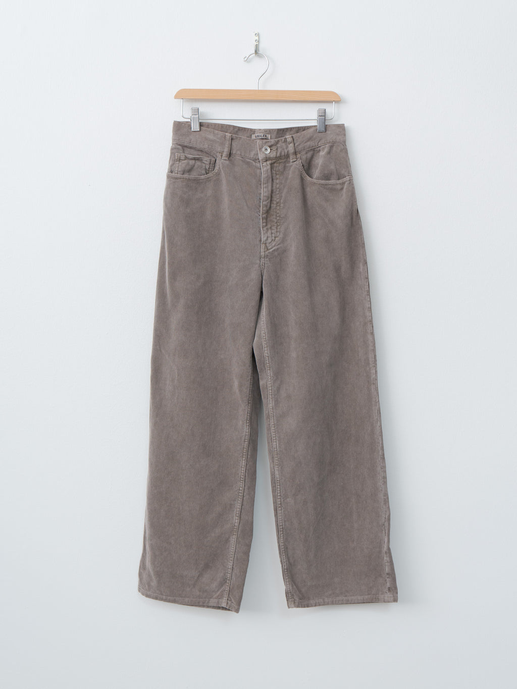 Namu Shop - Auralee Pigment Dyed Finx Corduroy Wide 5P Pants - Olive Brown