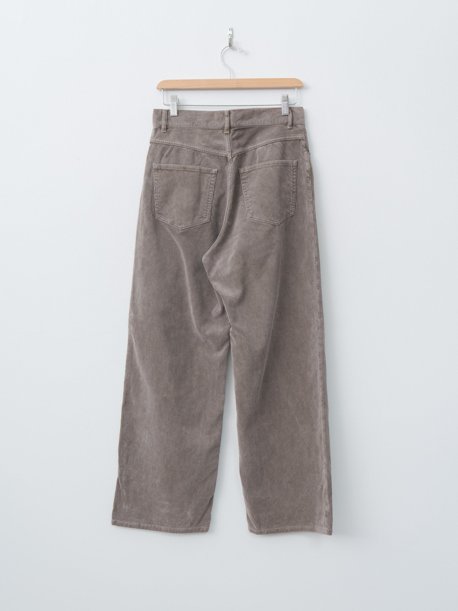 Namu Shop - Auralee Pigment Dyed Finx Corduroy Wide 5P Pants - Olive Brown