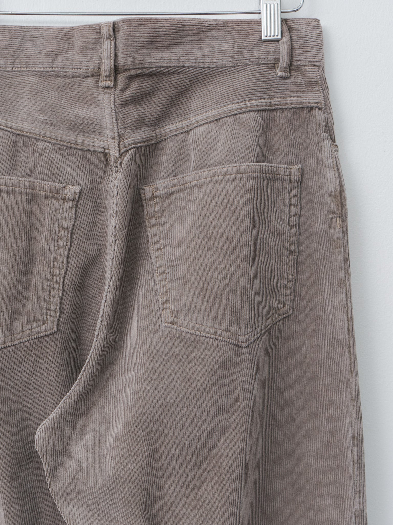 Namu Shop - Auralee Pigment Dyed Finx Corduroy Wide 5P Pants - Olive Brown