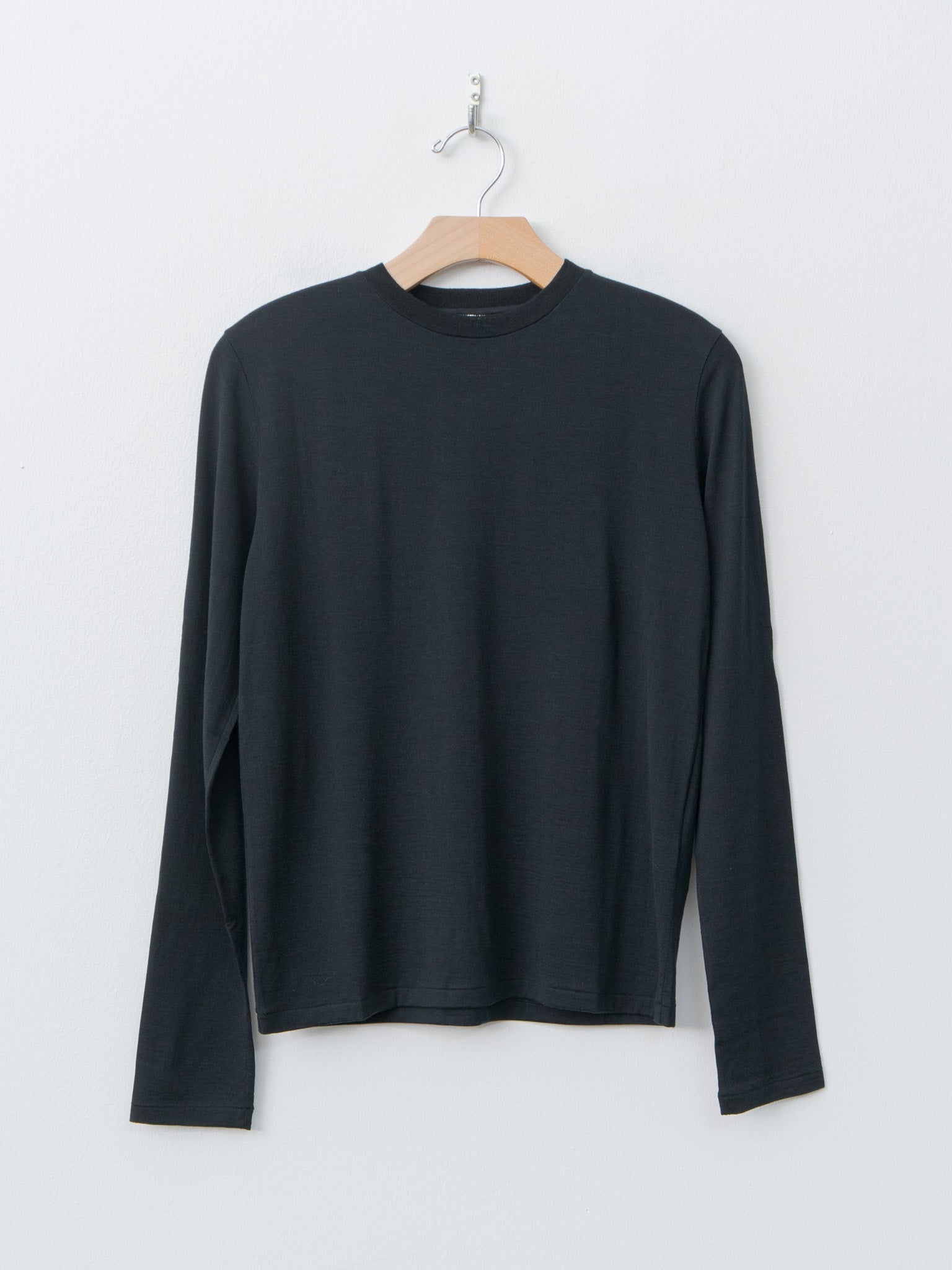 Namu Shop - Auralee Wool Soft Jersey L/S Tee - Black
