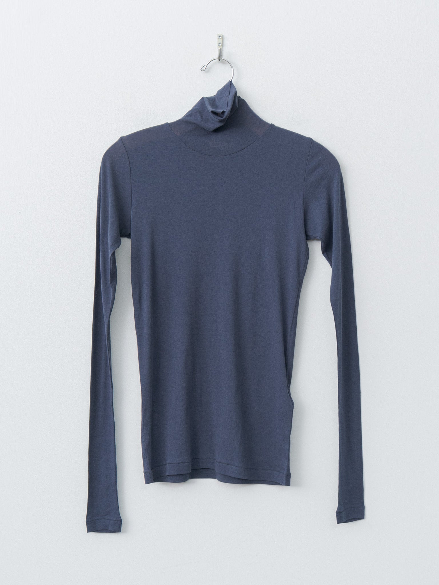 Namu Shop - Auralee Super High Gauge Sheer Rib Turtle Neck L/S Tee - Navy