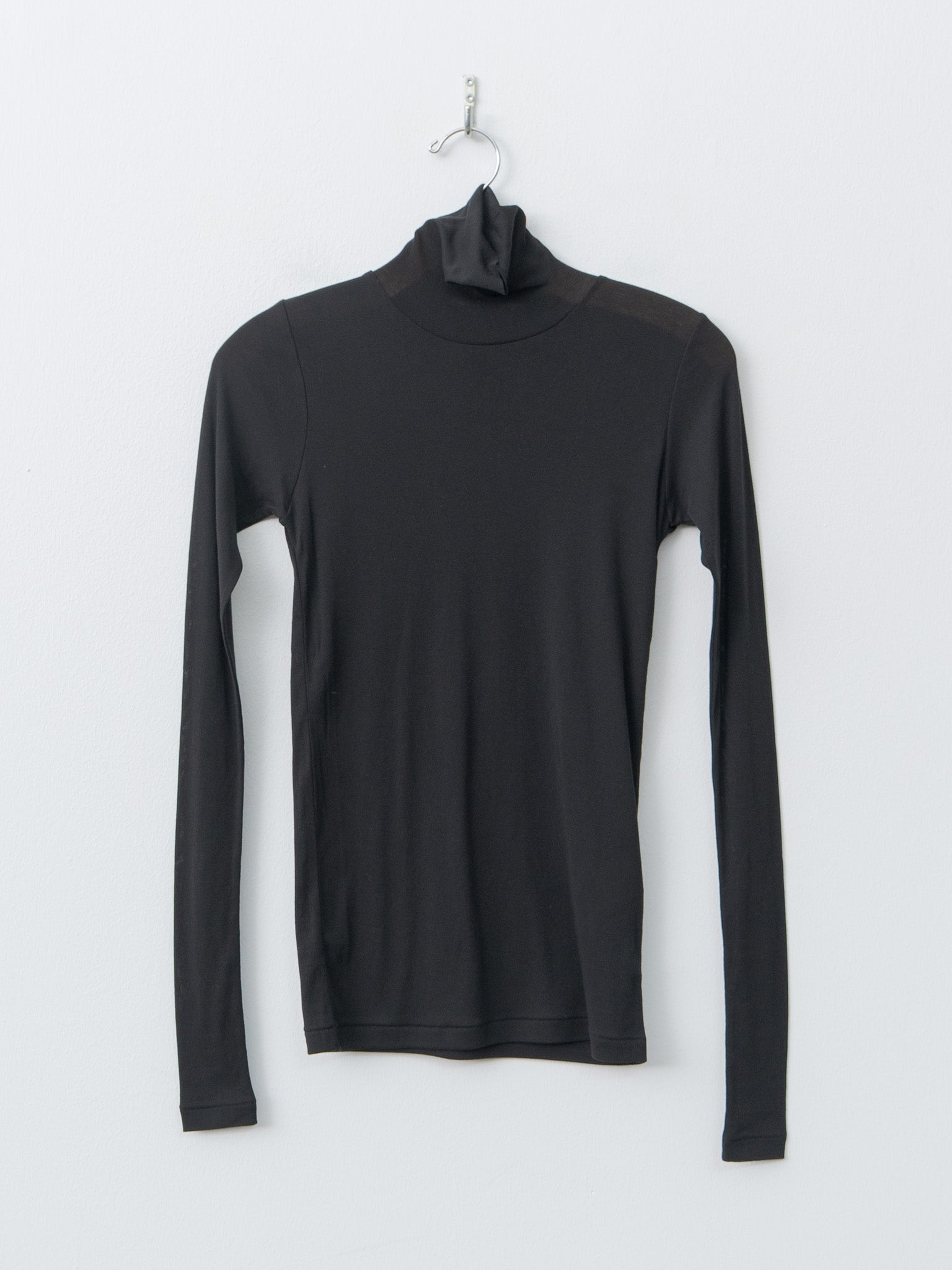 Namu Shop - Auralee Super High Gauge Sheer Rib Turtle Neck L/S Tee - Black