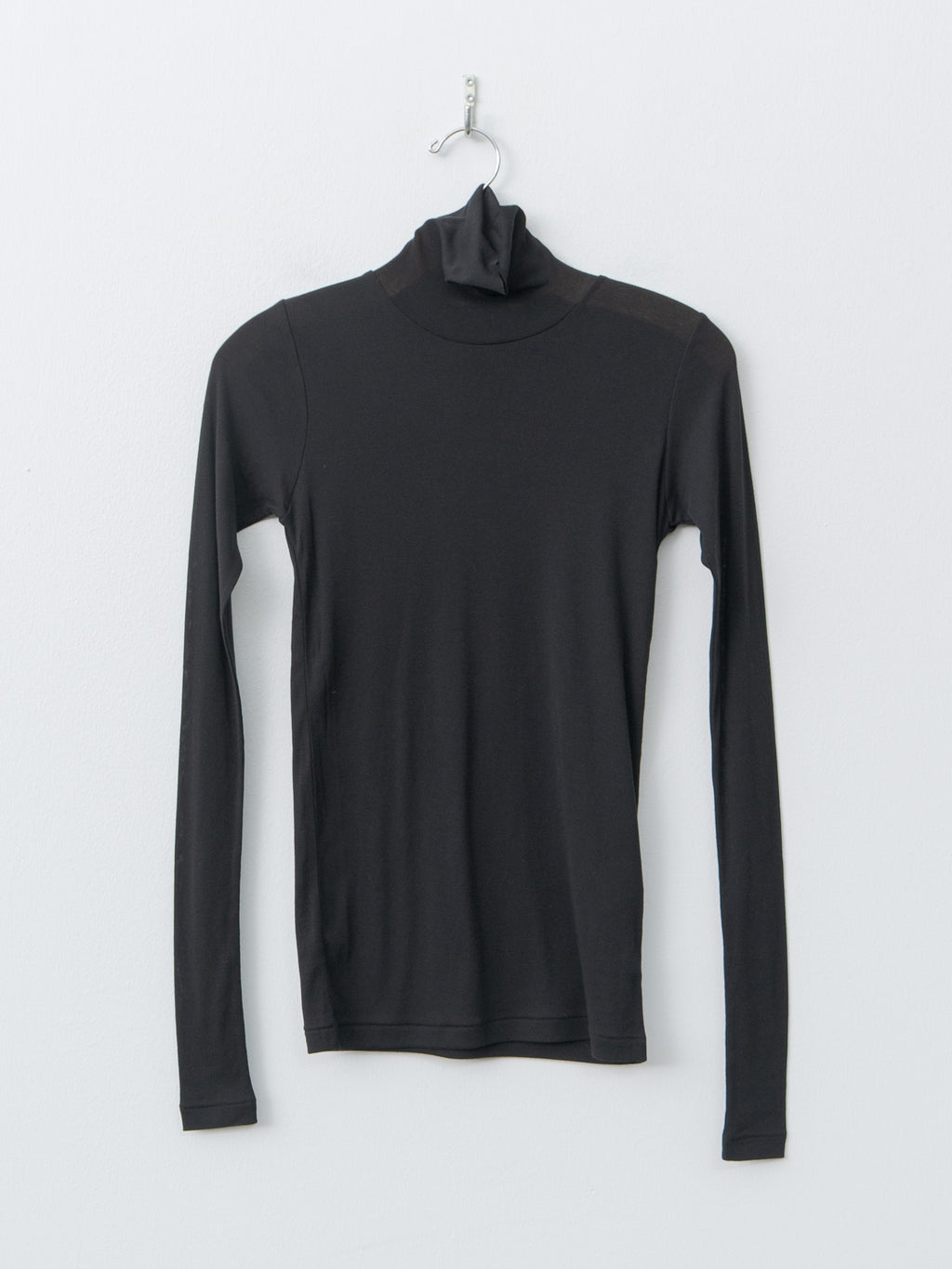 Namu Shop - Auralee Super High Gauge Sheer Rib Turtle Neck L/S Tee - Black