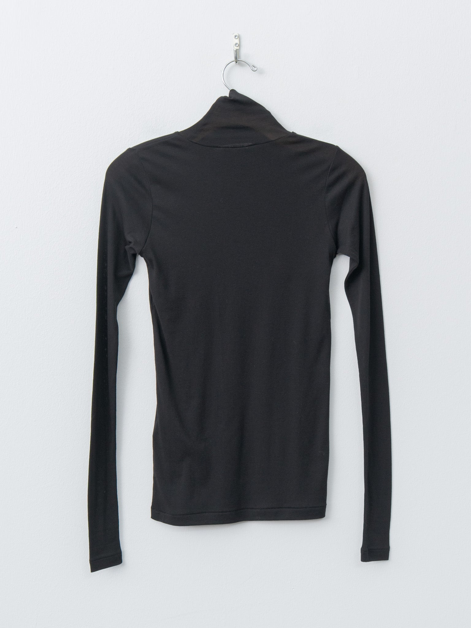 Namu Shop - Auralee Super High Gauge Sheer Rib Turtle Neck L/S Tee - Black