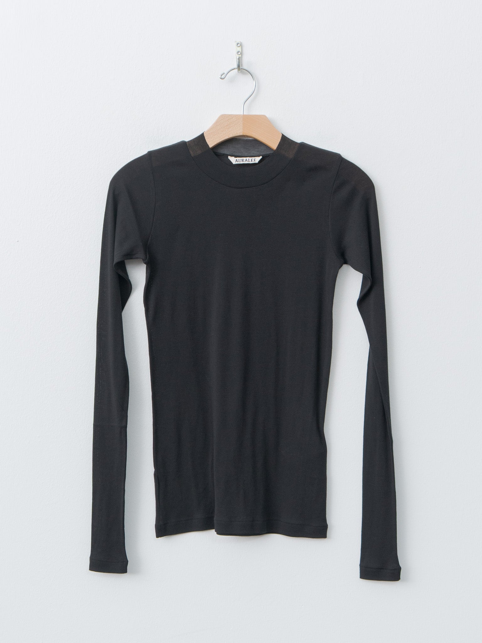 Namu Shop - Auralee Super High Gauge Sheer Rib L/S Tee - Black