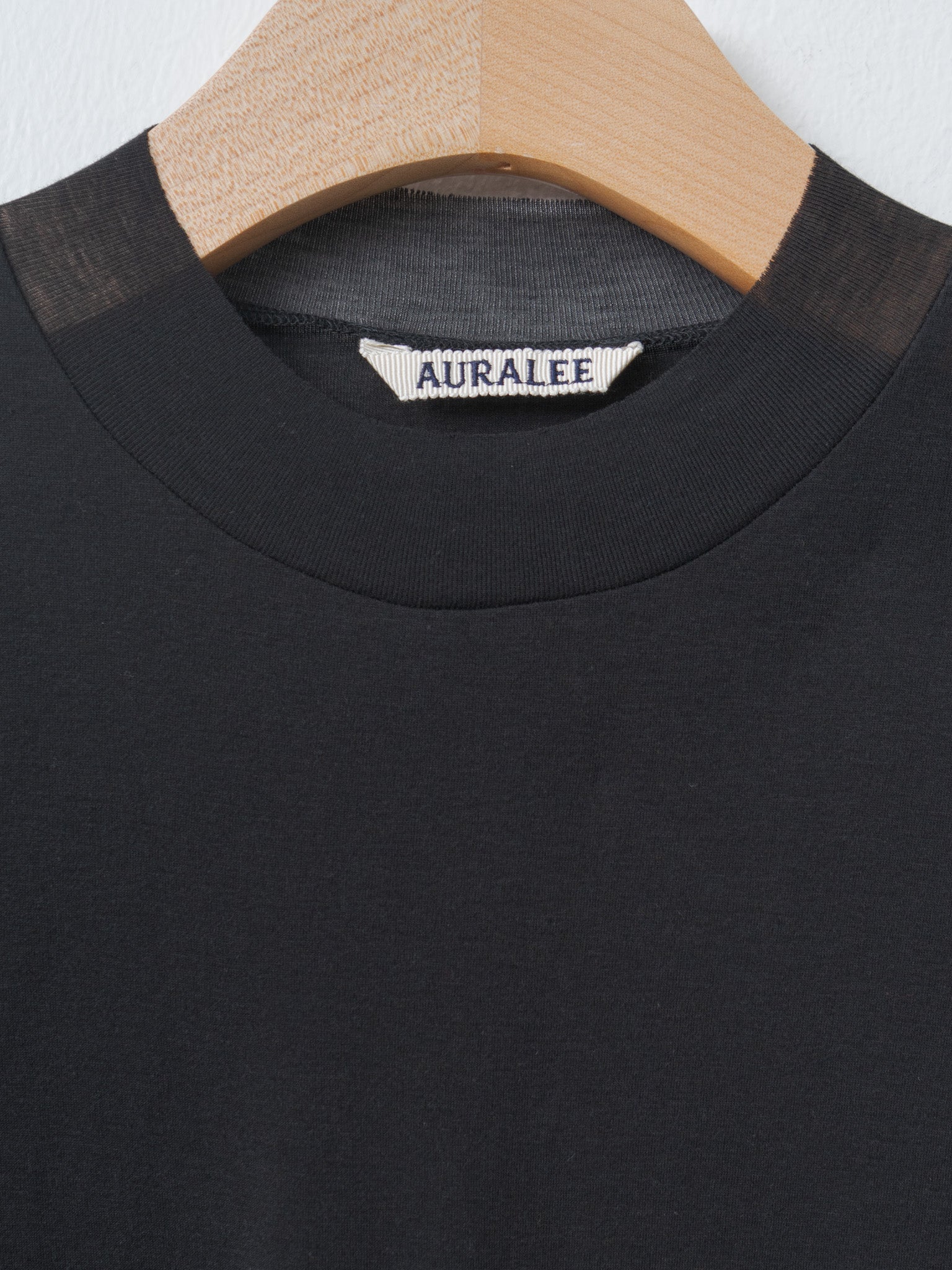 Namu Shop - Auralee Super High Gauge Sheer Rib L/S Tee - Black