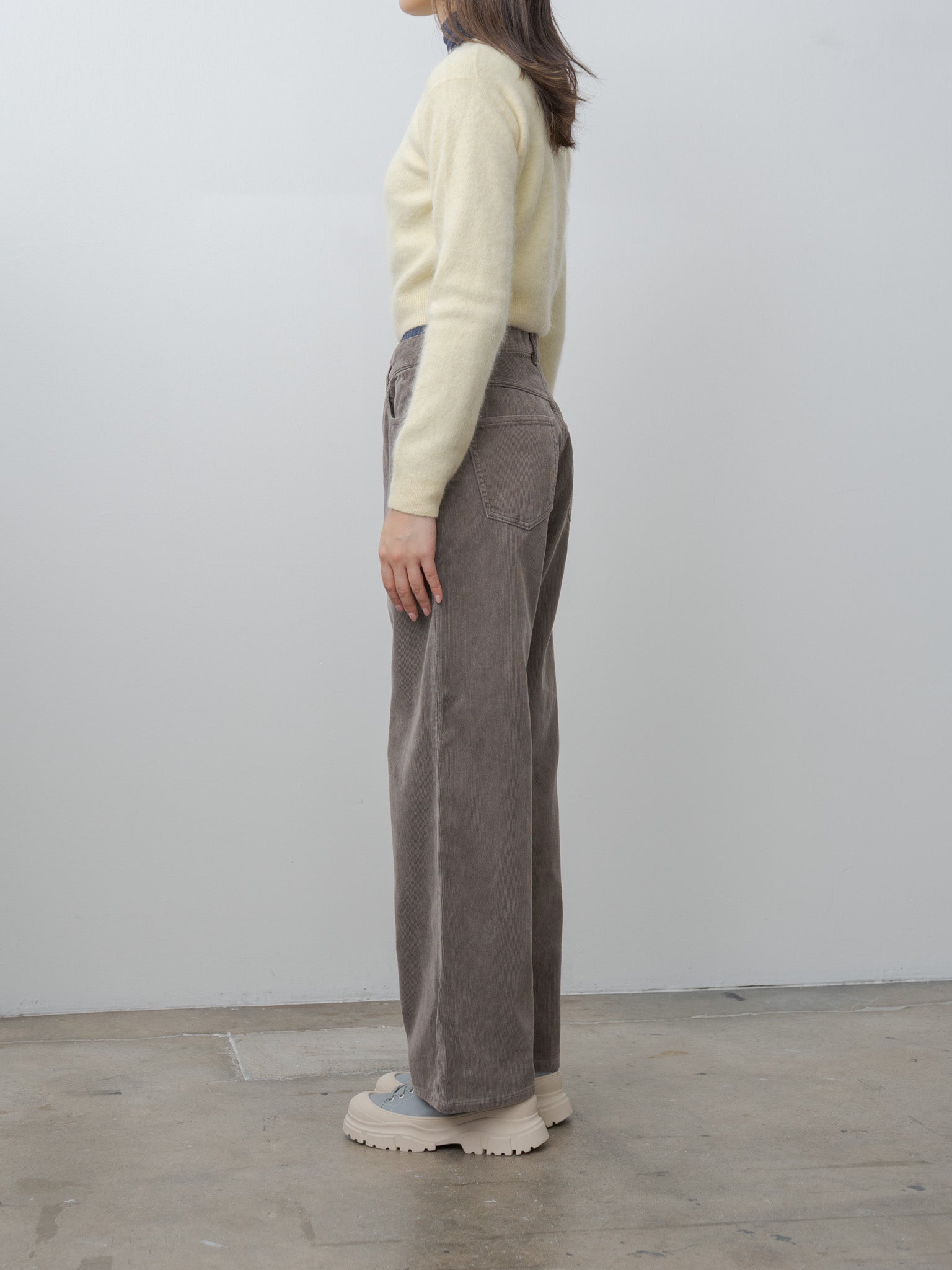 Namu Shop - Auralee Garment-Dyed Baby Alpaca Fur Knit Crew-Neck Cardigan - Ecru