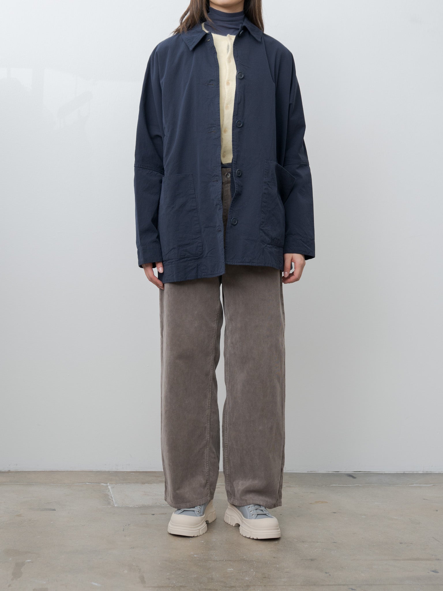 Namu Shop - Auralee Pigment Dyed Finx Corduroy Wide 5P Pants - Olive Brown
