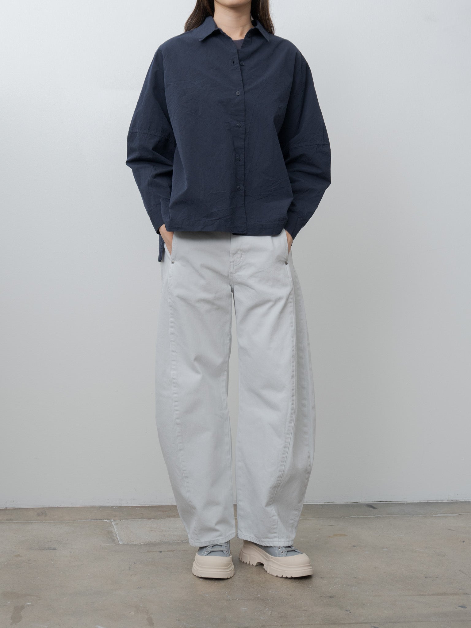 Namu Shop - Casey Casey Elena Shirt PAPER COT - Navy