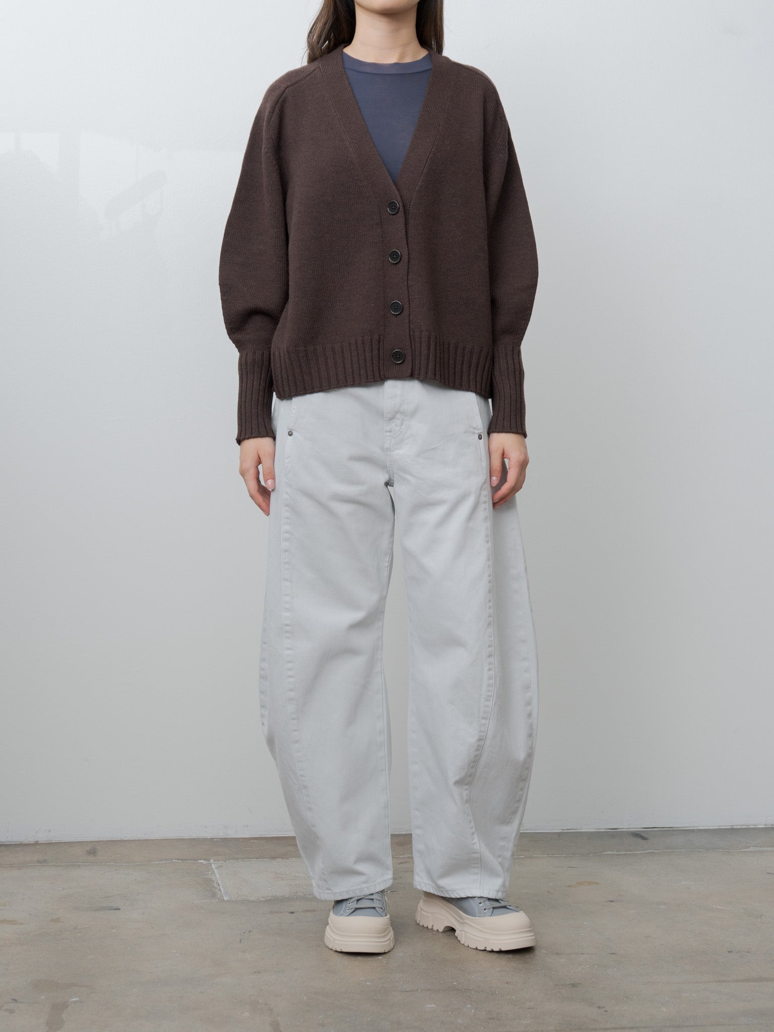 Namu Shop - Sayaka Davis Balloon Sleeve Cardigan - Wood