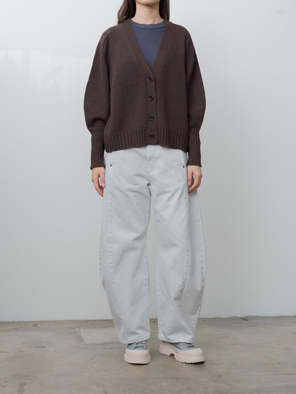 Namu Shop - Sayaka Davis Balloon Sleeve Cardigan - Wood