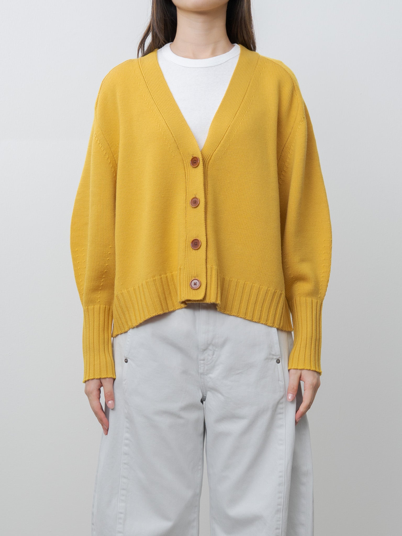 Namu Shop - Sayaka Davis Balloon Sleeve Cardigan - Golden Sun