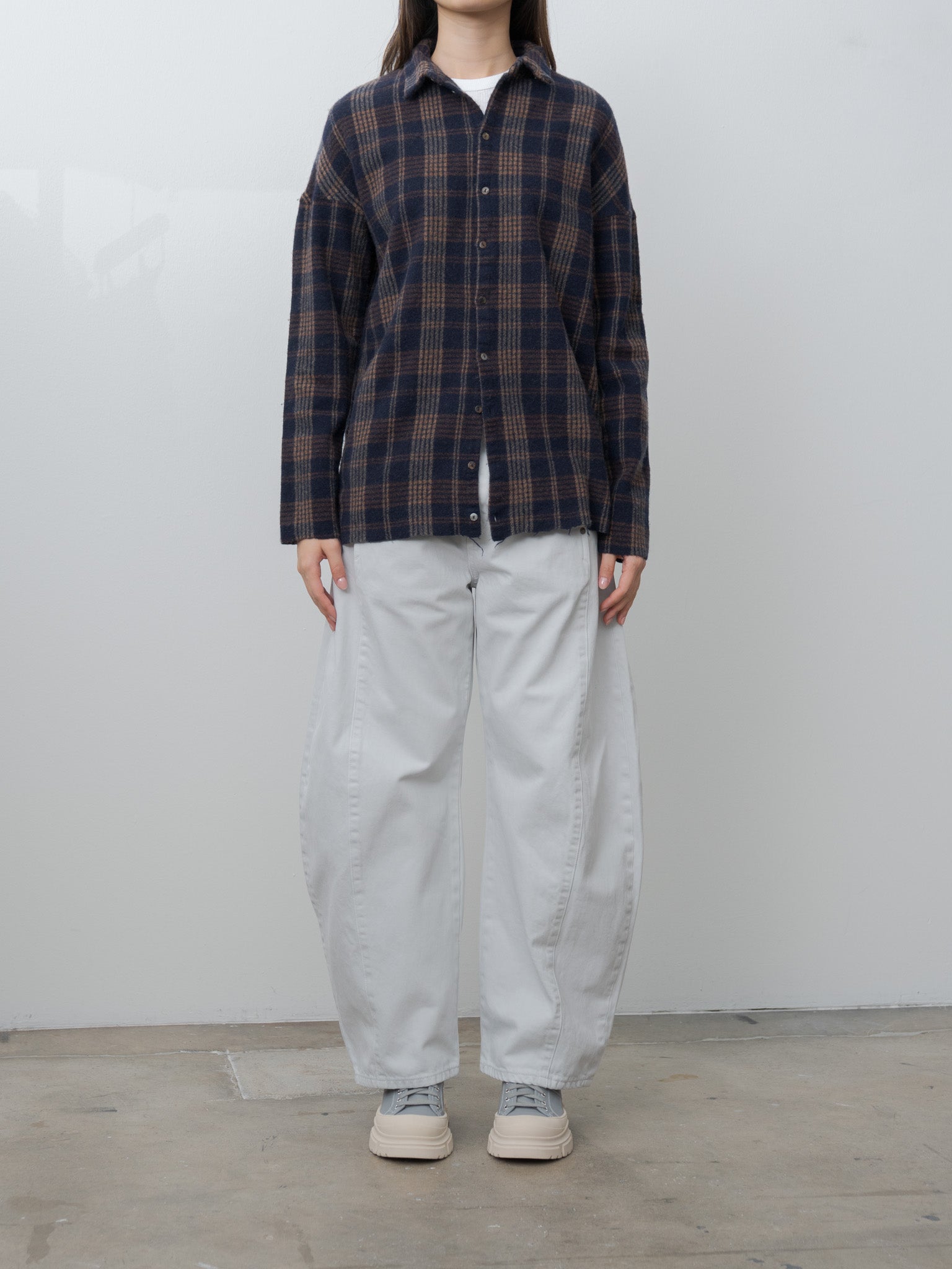 Namu Shop - Album di Famiglia Tartan Soft Collar Shirt - Ink