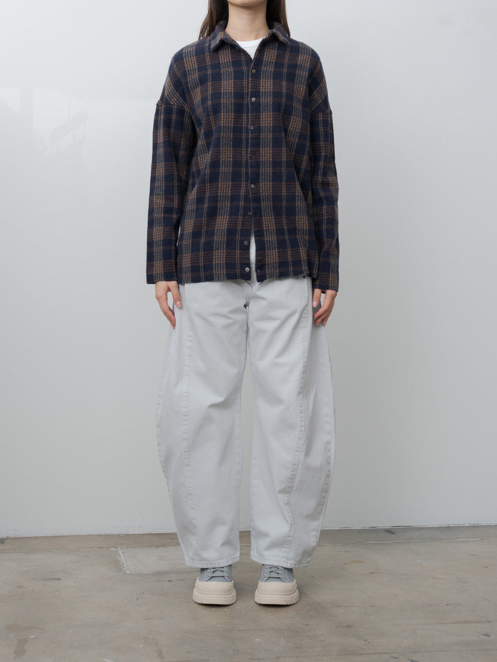 Namu Shop - Album di Famiglia Tartan Soft Collar Shirt - Ink