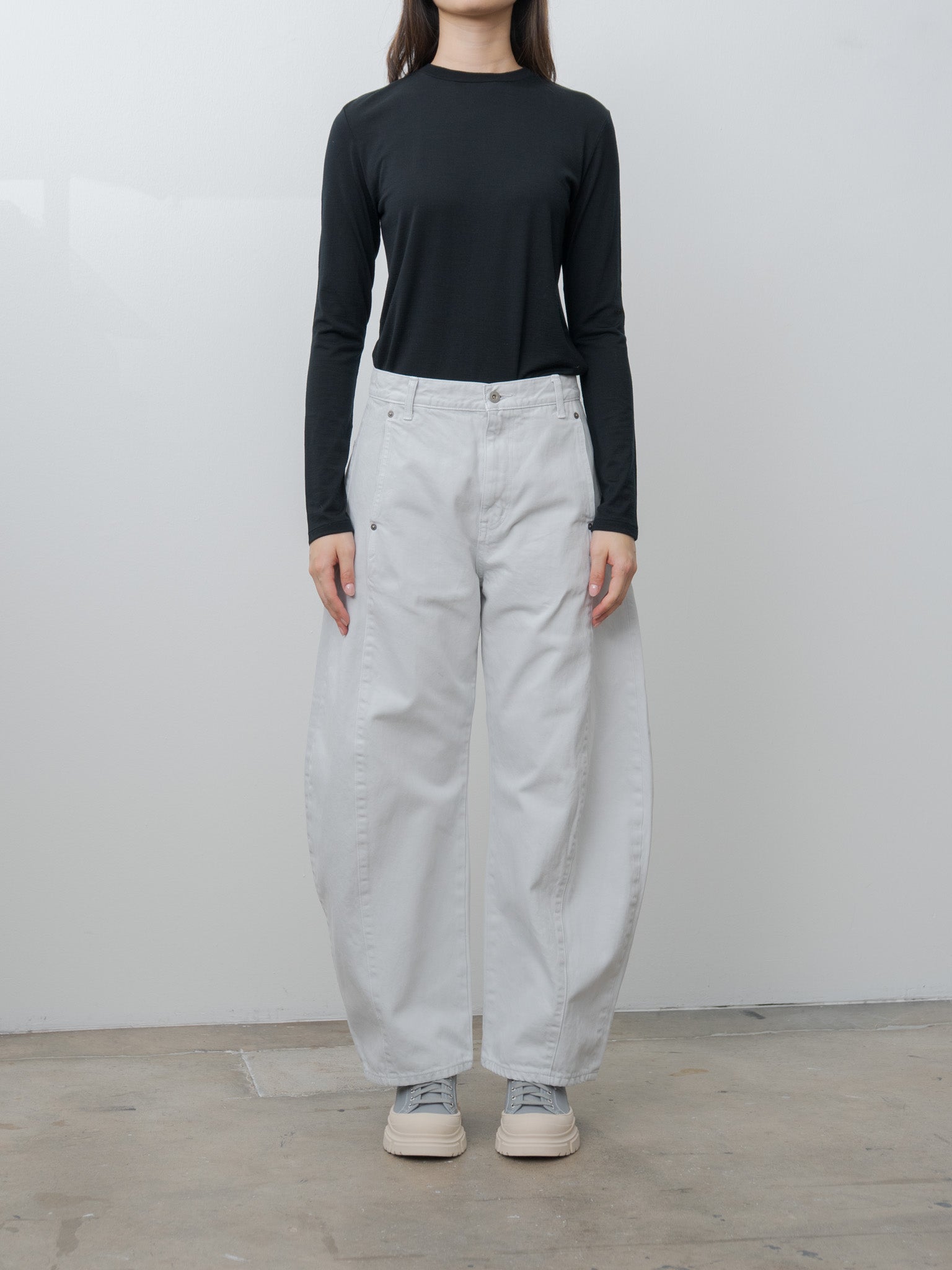 Namu Shop - Auralee Wool Soft Jersey L/S Tee - Black