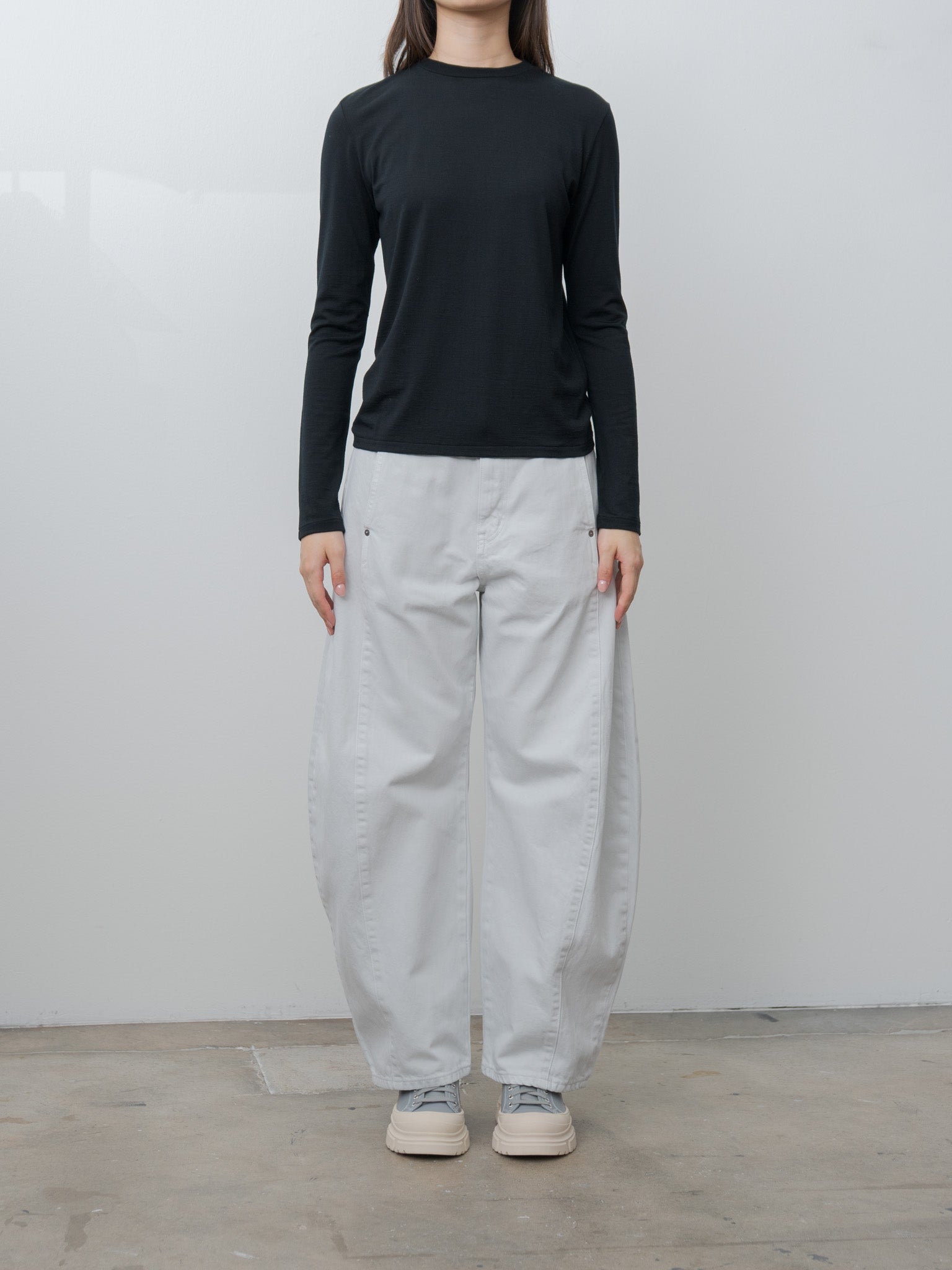 Namu Shop - Auralee Wool Soft Jersey L/S Tee - Black