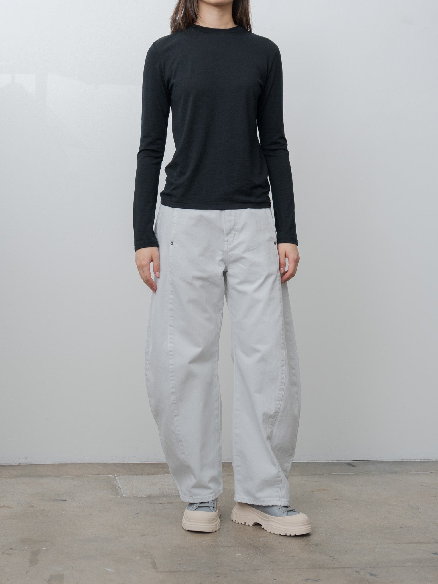 Namu Shop - Auralee Wool Soft Jersey L/S Tee - Black