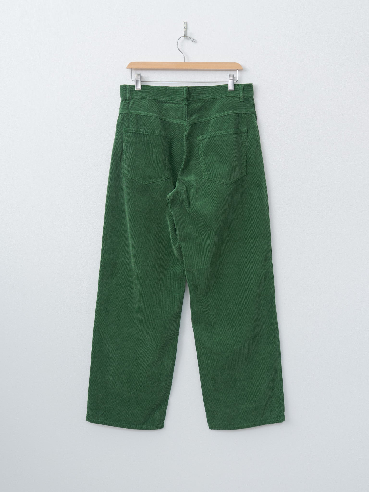 Namu Shop - Auralee Pigment Dyed Finx Corduroy Wide 5P Pants - Forest Green