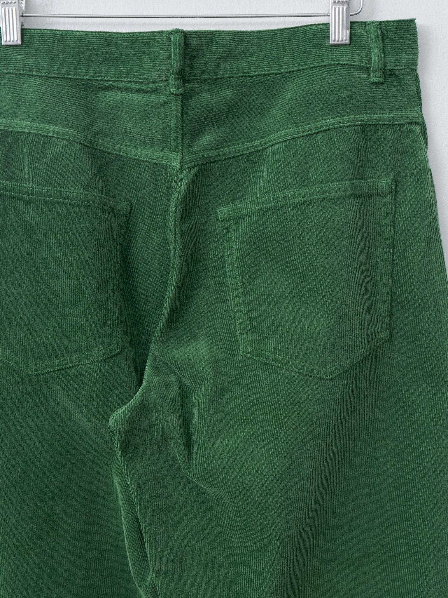Namu Shop - Auralee Pigment Dyed Finx Corduroy Wide 5P Pants - Forest Green