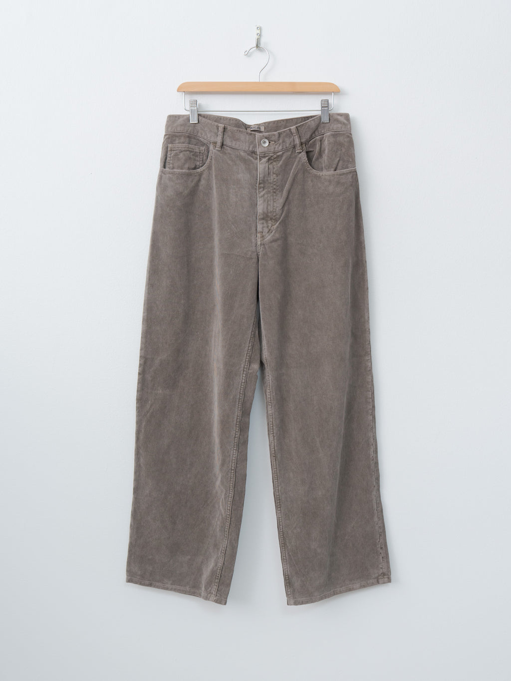 Namu Shop - Auralee Pigment Dyed Finx Corduroy Wide 5P Pants - Olive Brown